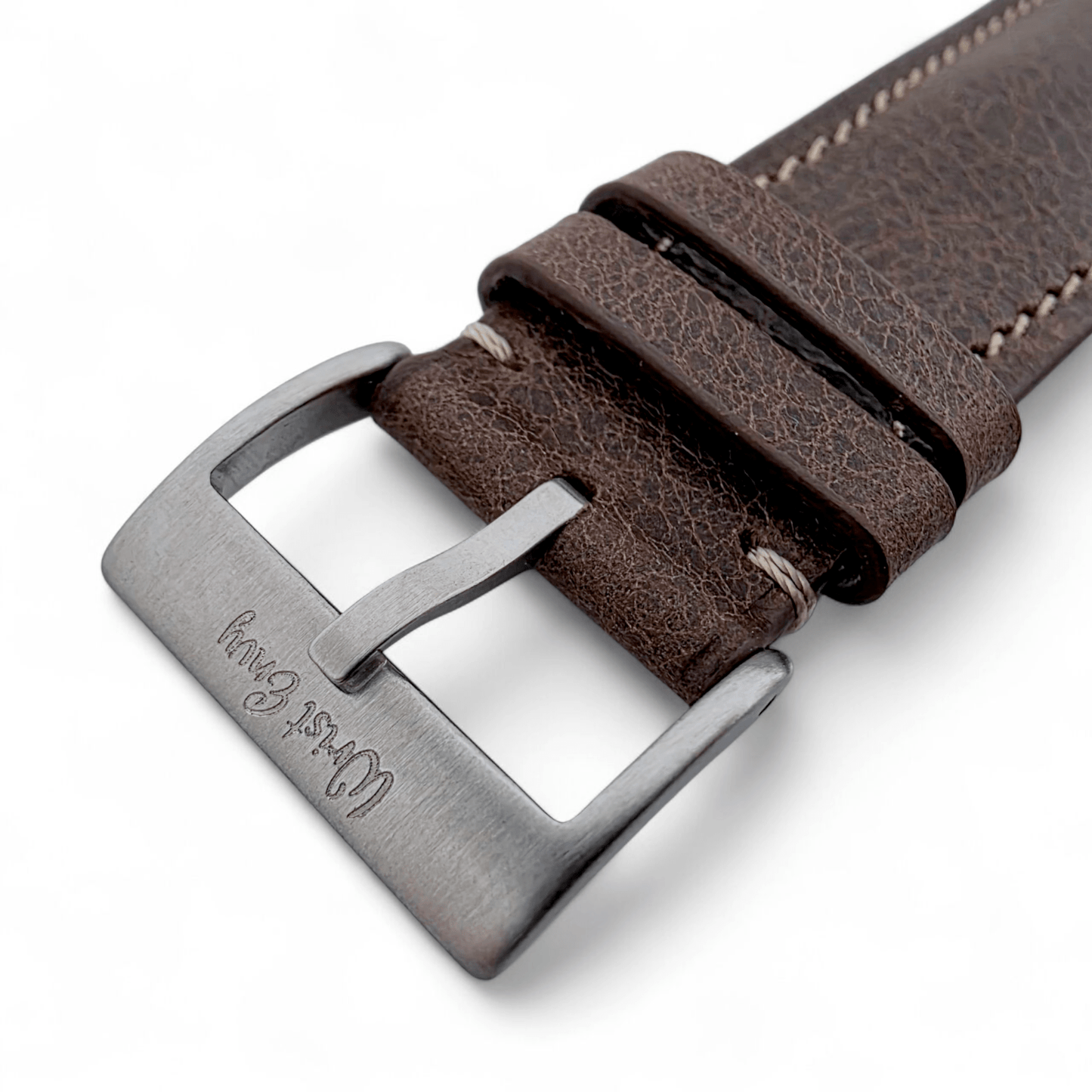 Genuine Full Grain Leather Tuscan Padded Watch Strap 20mm 22mm Dark Brown - Wrist Envy