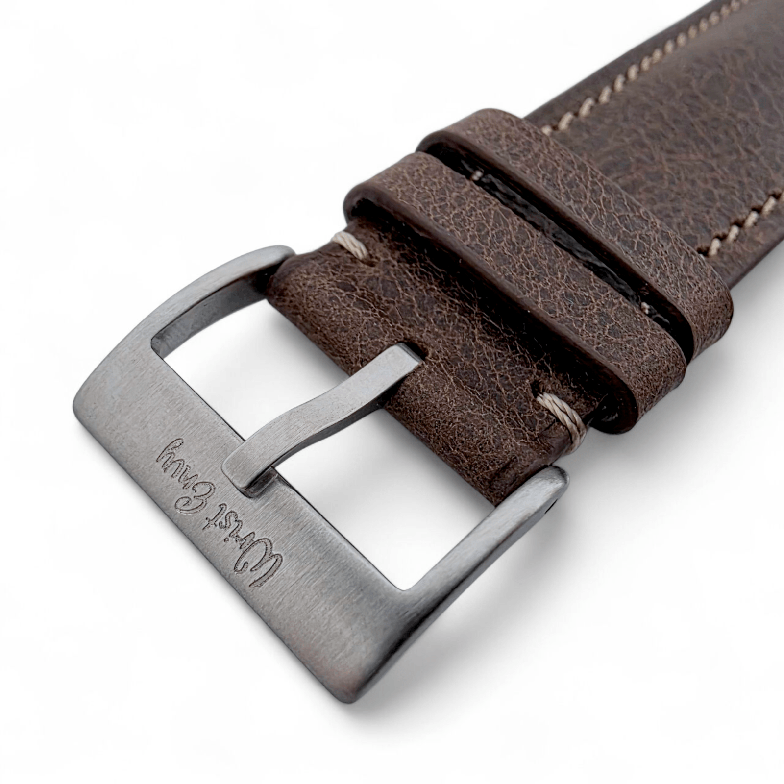 Genuine Full Grain Leather Tuscan Padded Watch Strap 20mm 22mm Dark Brown - Wrist Envy