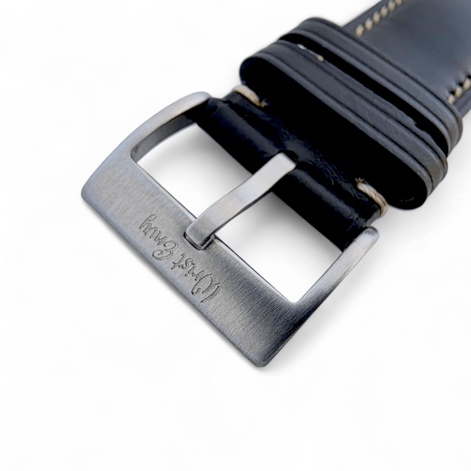 Genuine Horween Chromexcel Full Grain Leather Watch Strap 20mm 22mm Jet Black - Wrist Envy