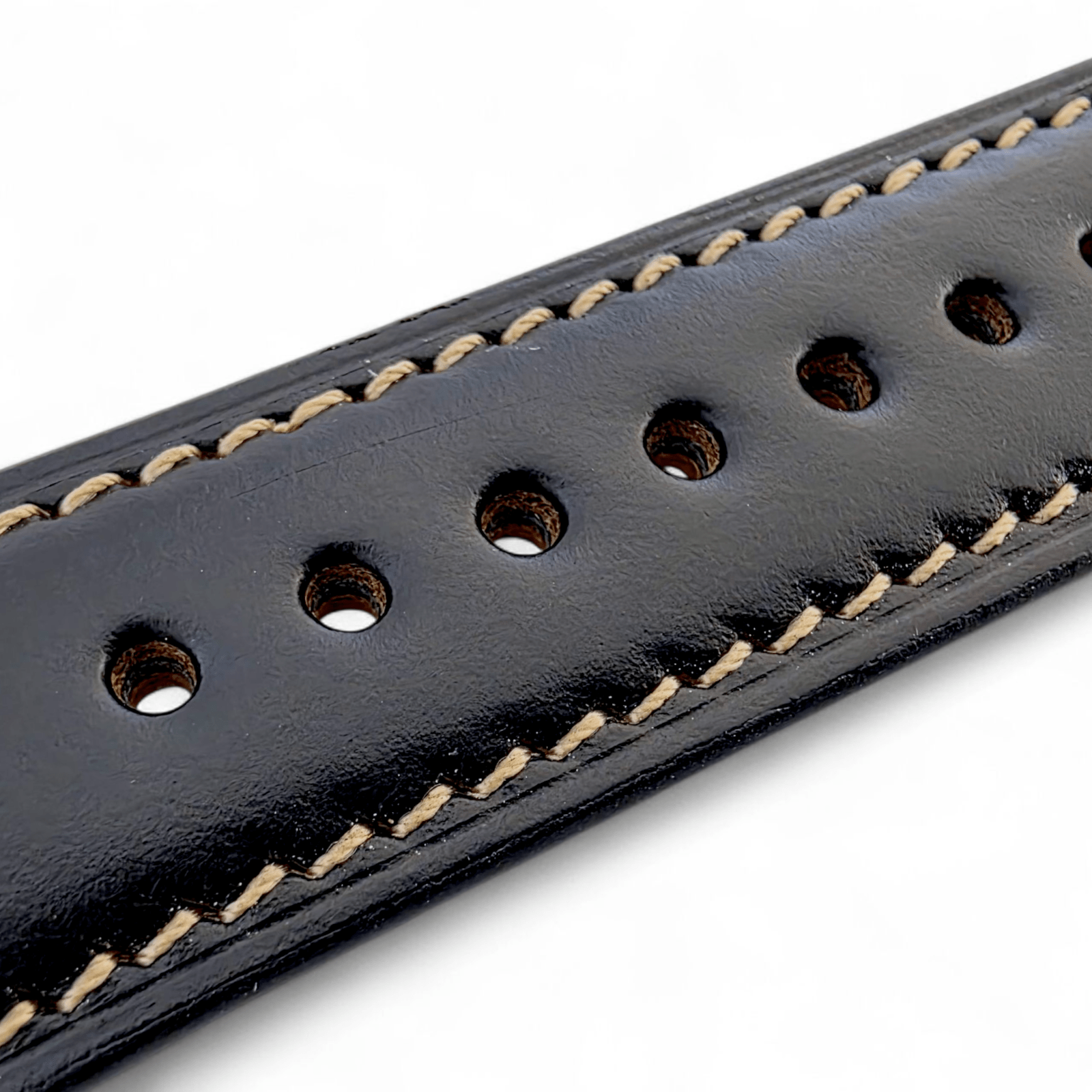 Genuine Horween Chromexcel Full Grain Leather Watch Strap 20mm 22mm Jet Black - Wrist Envy