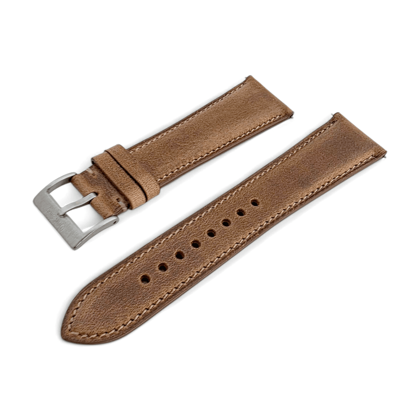 Genuine Horween Chromexcel Full Grain Leather Watch Strap 20mm 22mm Natural Brown - Wrist Envy