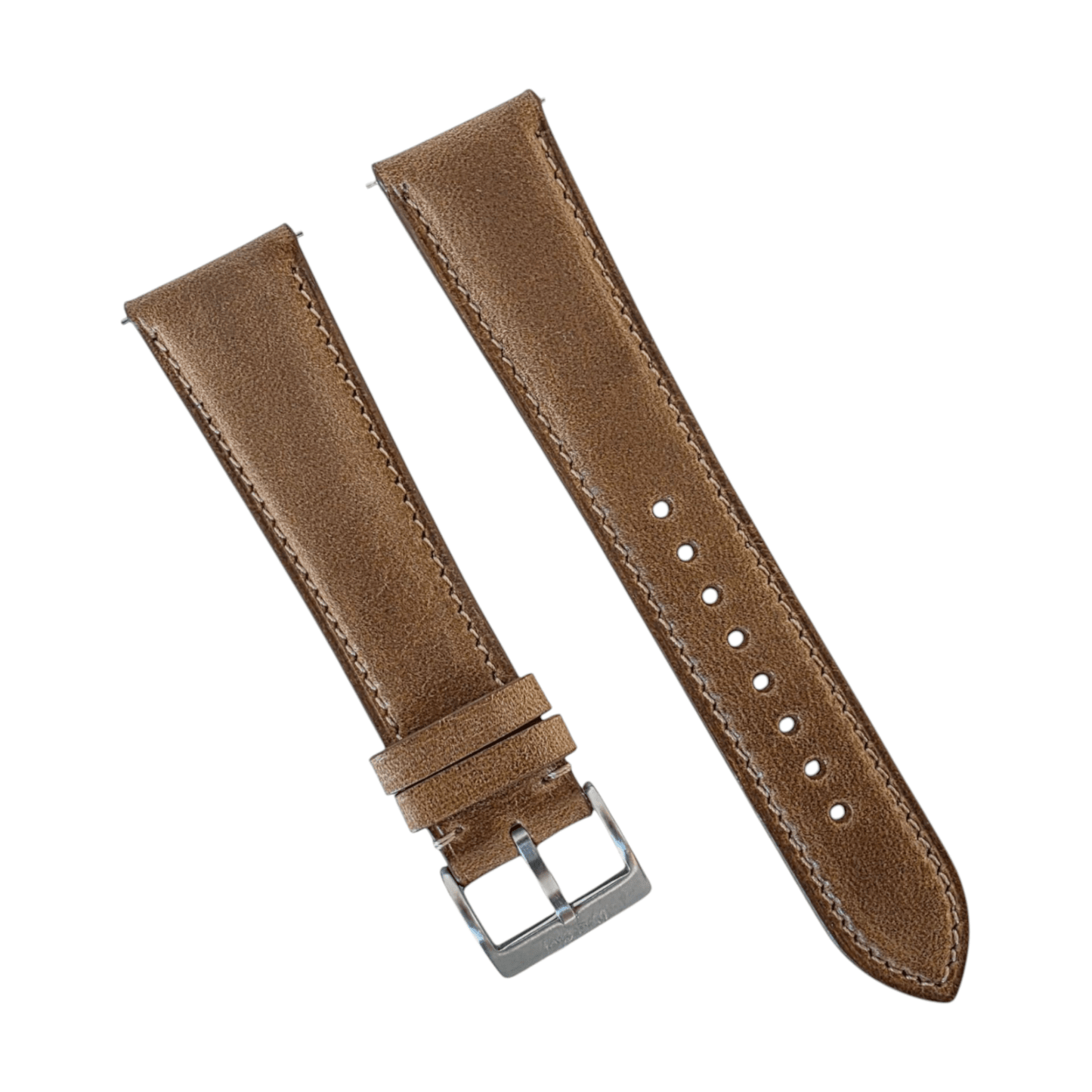 Genuine Horween Chromexcel Full Grain Leather Watch Strap 20mm 22mm Natural Brown - Wrist Envy