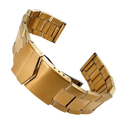 Gold PVD Stainless Steel Watch Bracelet Metal 20mm - Wrist Envy