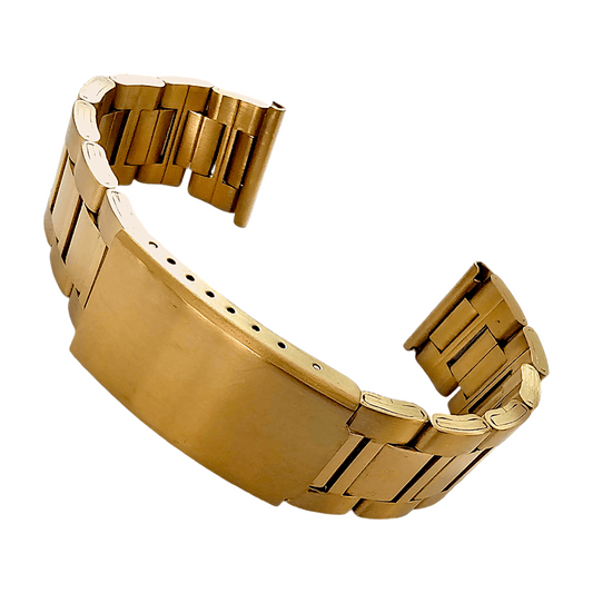 Gold PVD Watch Strap Band Bracelet Metal Stainless Steel Oyster Replacement 20mm - Wrist Envy