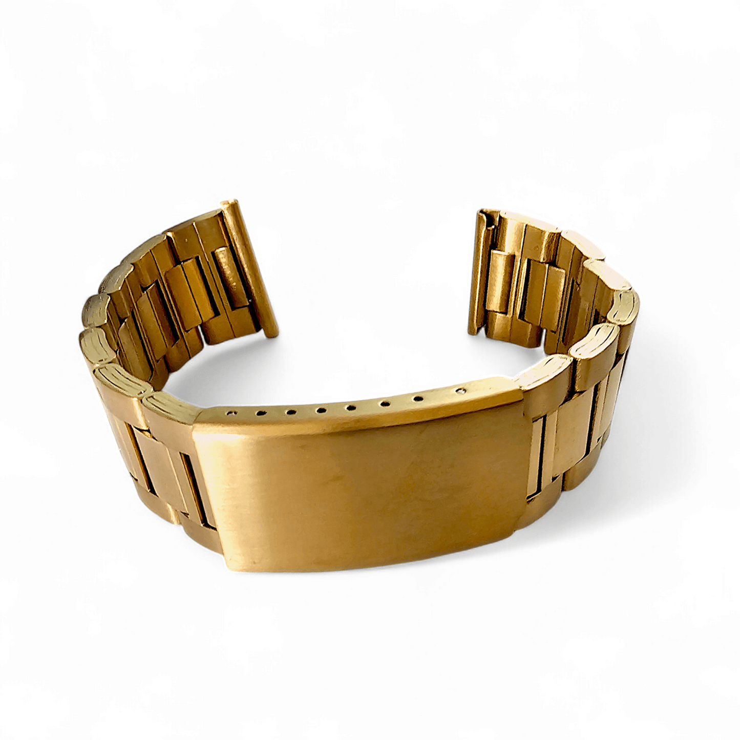 Gold PVD Watch Strap Band Bracelet Metal Stainless Steel Oyster Replacement 20mm - Wrist Envy
