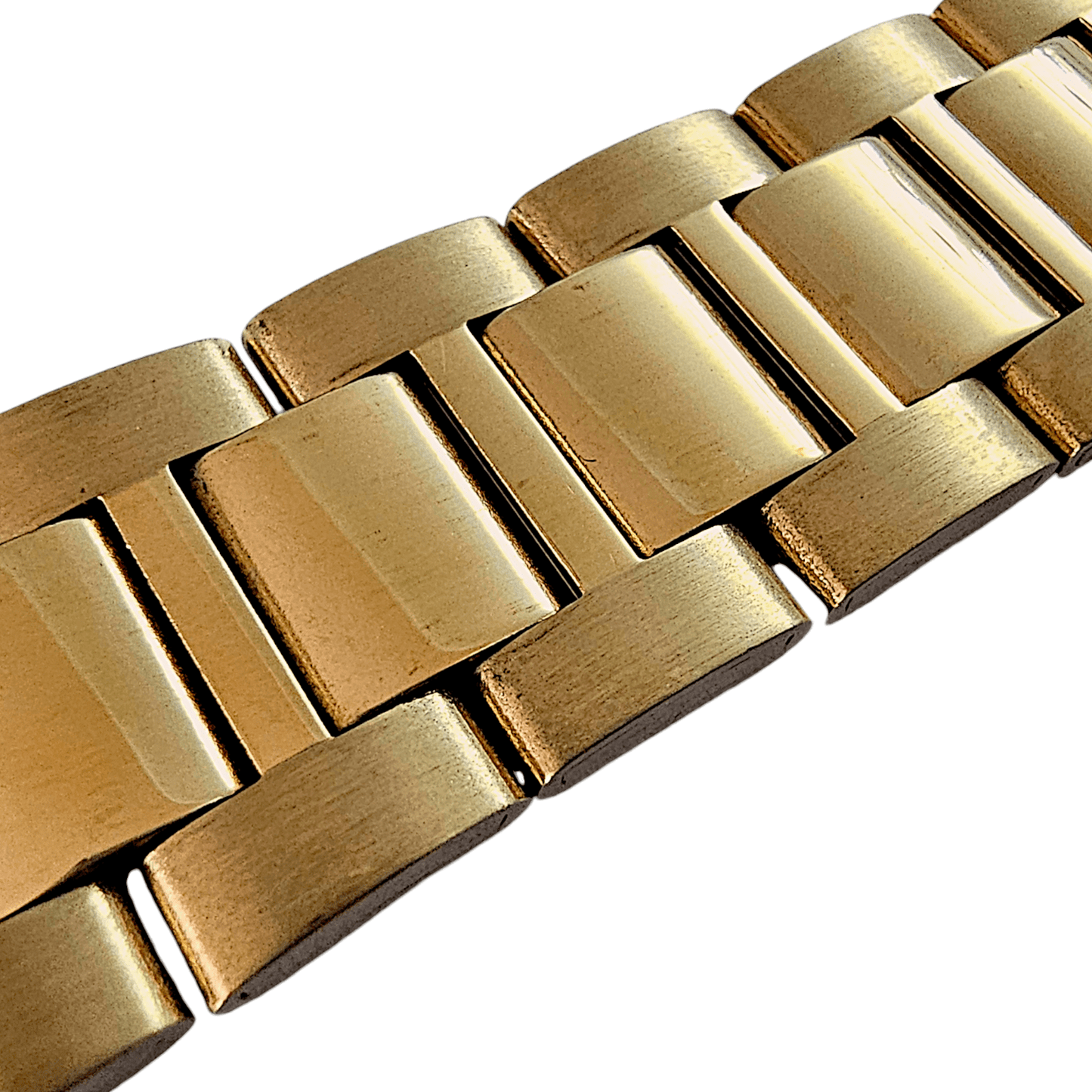 Gold PVD Watch Strap Band Bracelet Metal Stainless Steel Oyster Replacement 20mm - Wrist Envy