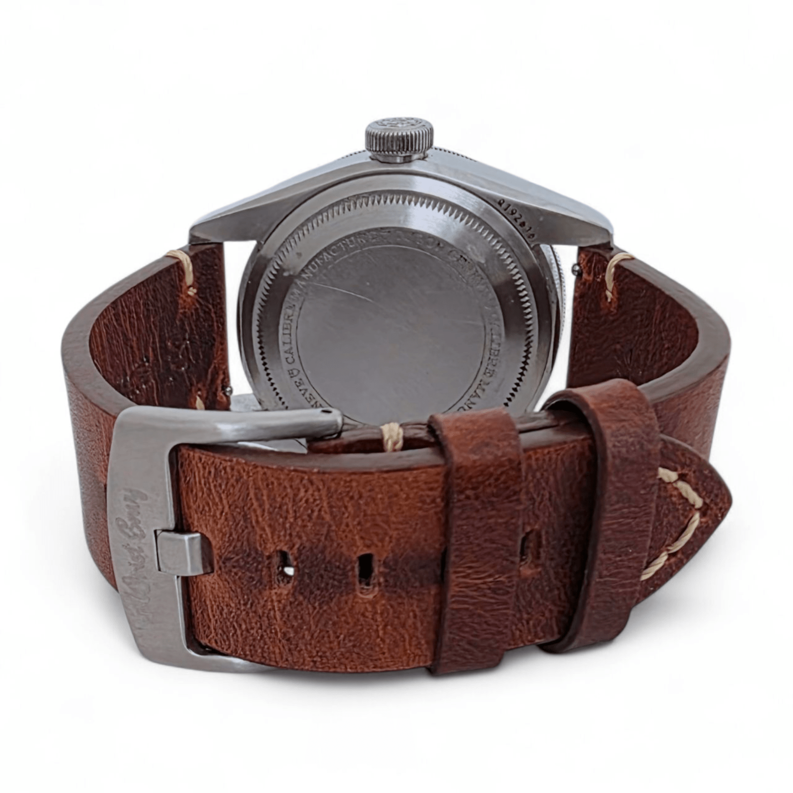 Handmade Full Grain Leather Watch Strap Dark Brown 20mm 22mm - Wrist Envy