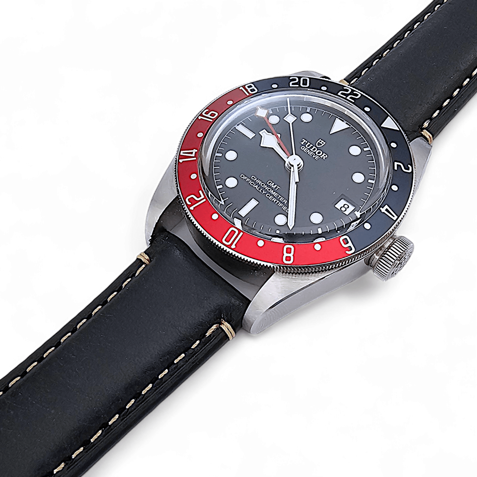 Handmade Leather Watch Strap Band Top Grain Padded 20mm 22mm Black - Wrist Envy