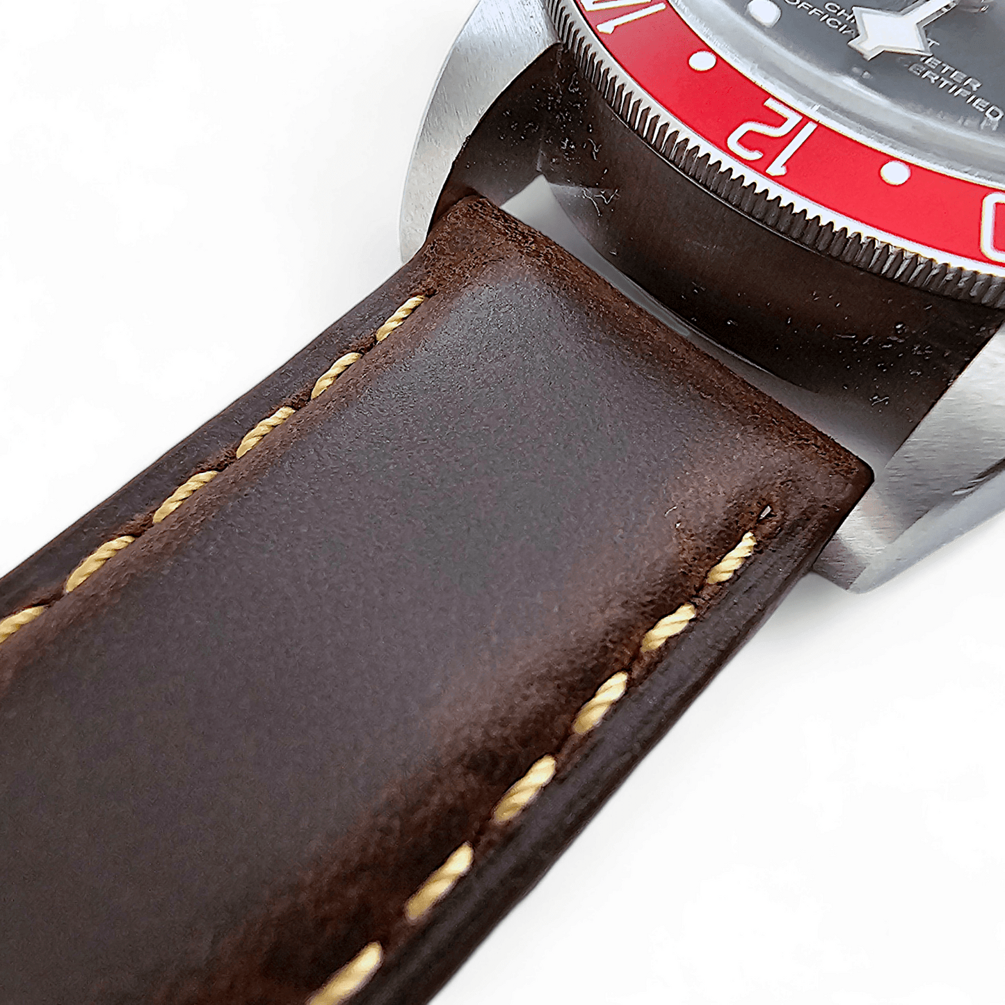 Handmade Leather Watch Strap Band Top Grain Padded 20mm 22mm Brown - Wrist Envy