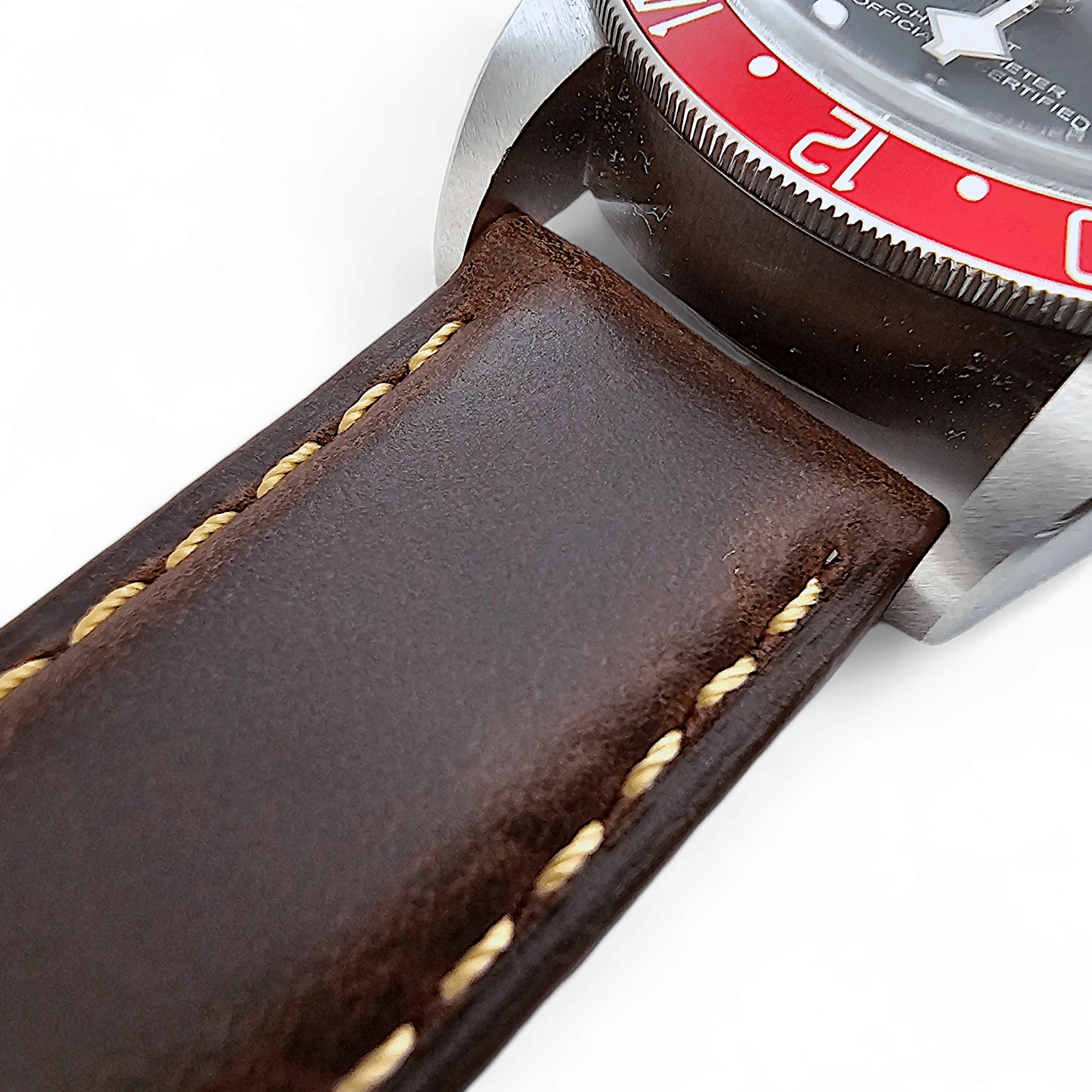 Handmade Leather Watch Strap Band Top Grain Padded 20mm 22mm Brown - Wrist Envy