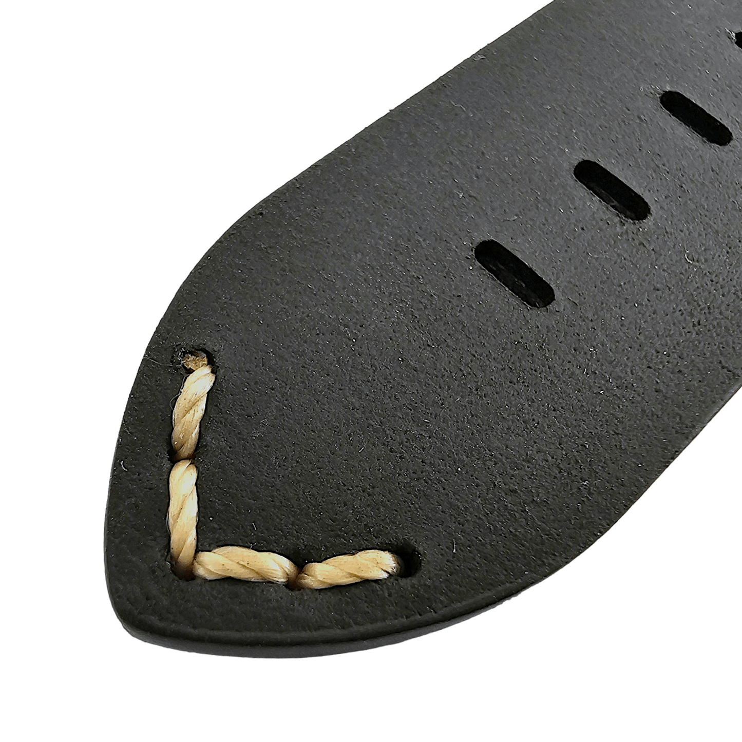 Handmade Top Grain Italian Leather Watch Strap Black 20mm 22mm - Wrist Envy