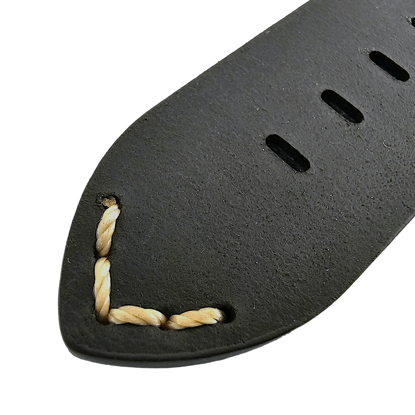 Handmade Top Grain Italian Leather Watch Strap Black 20mm 22mm - Wrist Envy
