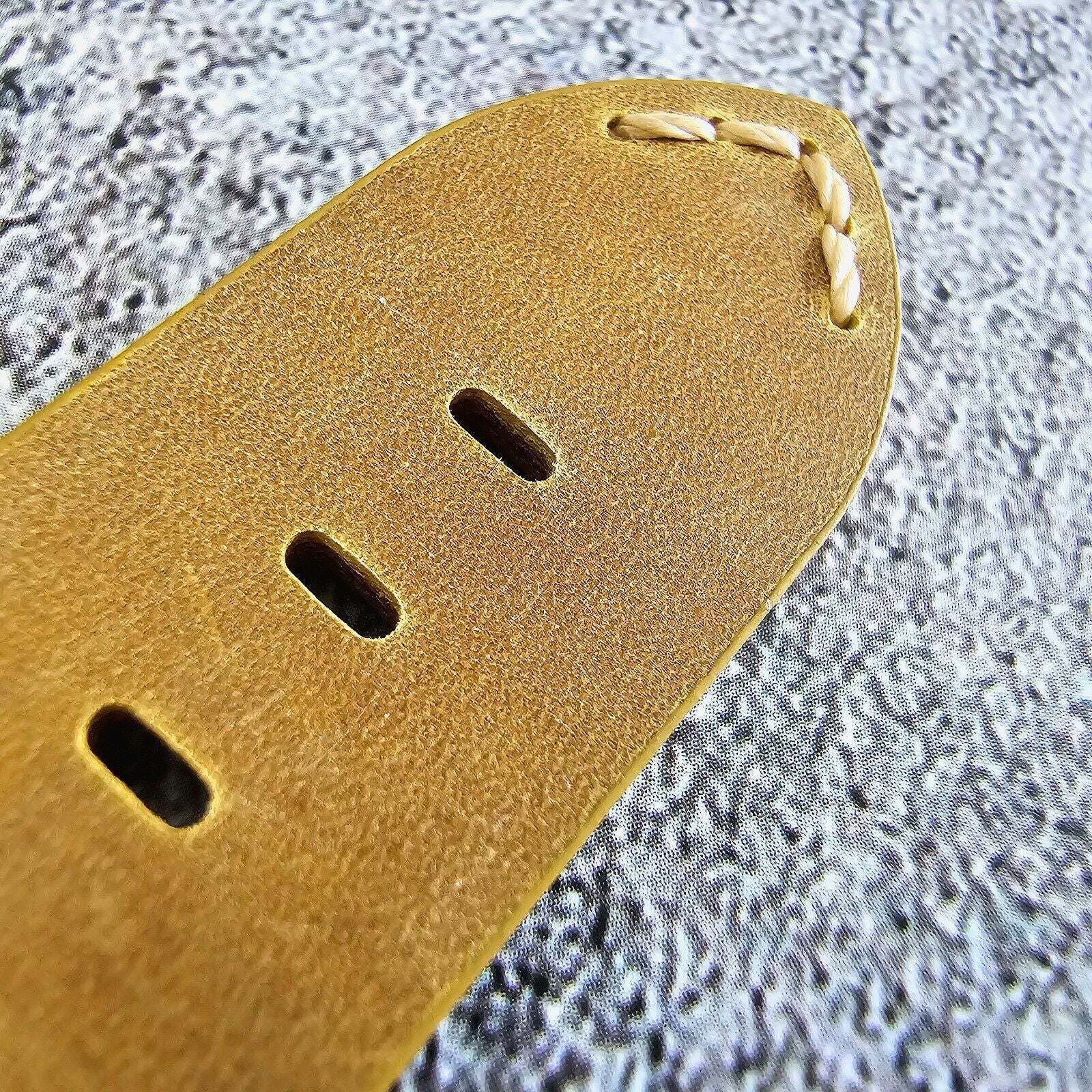Handmade Top Grain Italian Leather Watch Strap Khaki Sand 20mm 22mm - Wrist Envy