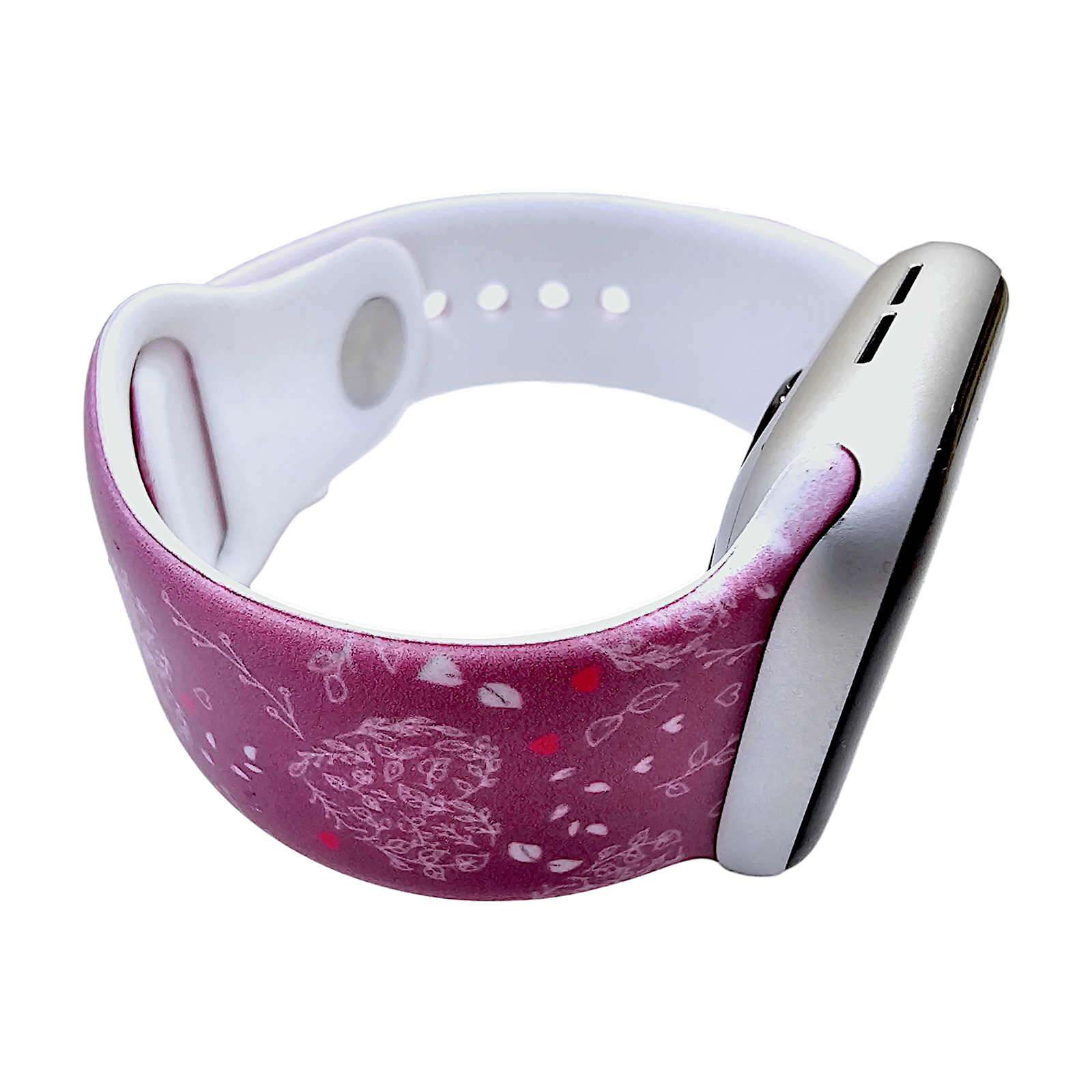 Heart Patterned Silicone Watch Strap For Apple Watch Dark Pink - Wrist Envy