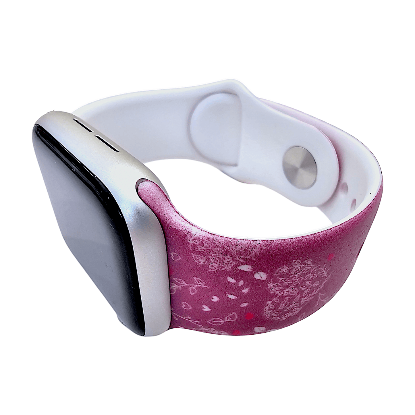 Heart Patterned Silicone Watch Strap For Apple Watch Dark Pink - Wrist Envy