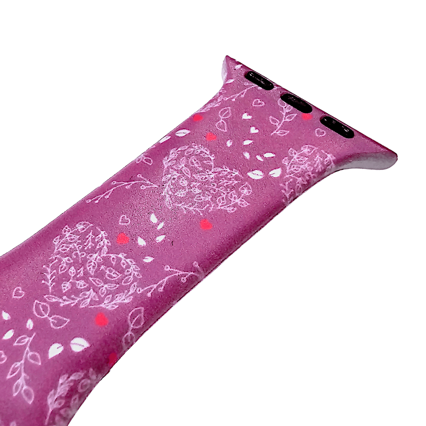Heart Patterned Silicone Watch Strap For Apple Watch Dark Pink - Wrist Envy