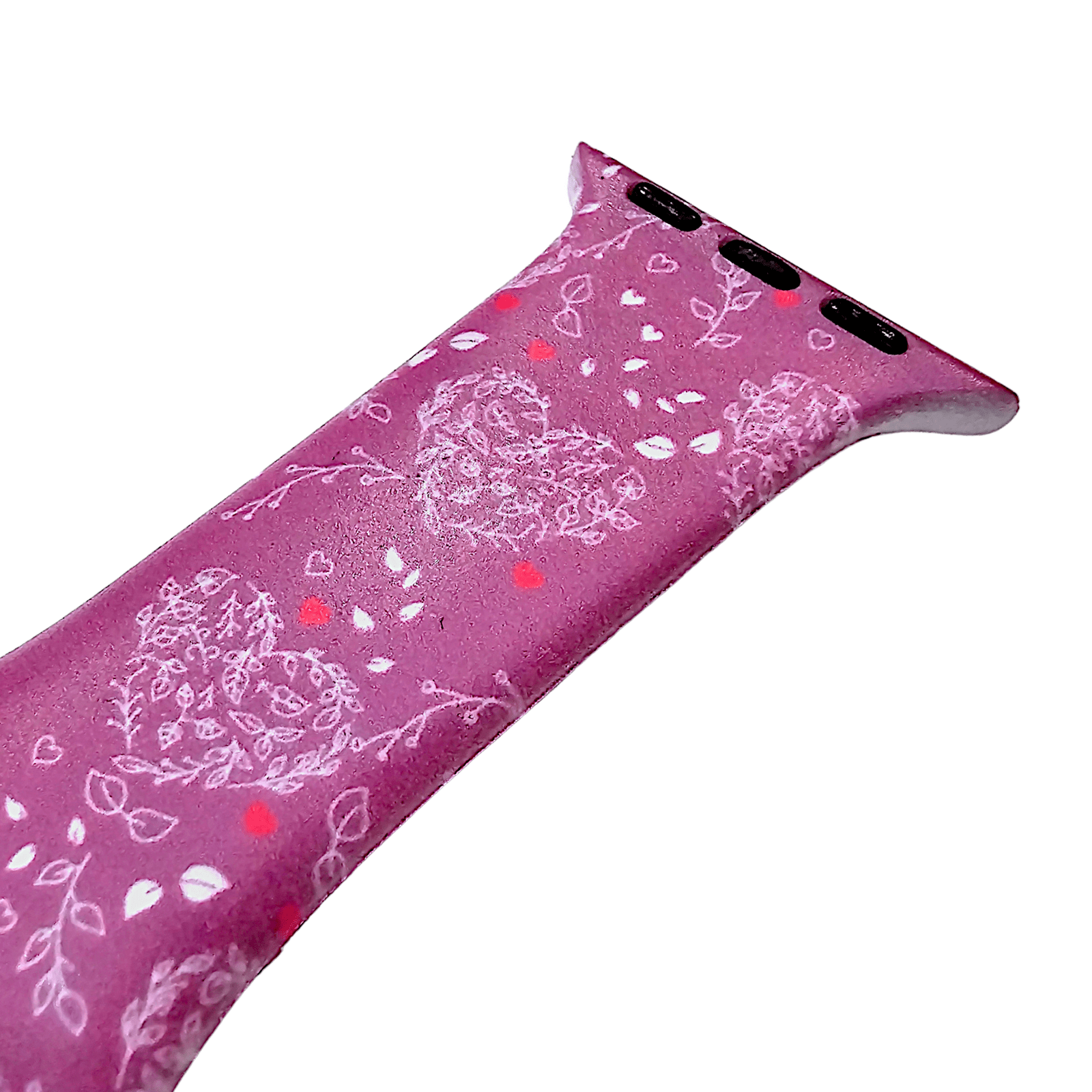 Heart Patterned Silicone Watch Strap For Apple Watch Dark Pink - Wrist Envy
