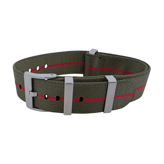 High Quality 1.8mm Thick Military Watch Strap 18mm 20mm 22mm Army Green Red - Wrist Envy