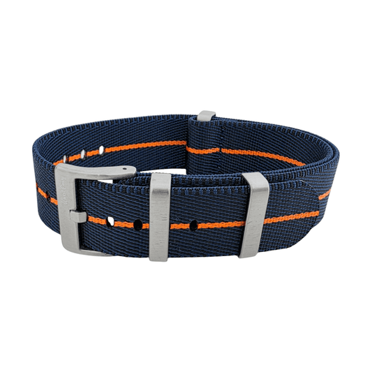 High Quality 1.8mm Thick Military Watch Strap 18mm 20mm 22mm Blue Orange - Wrist Envy