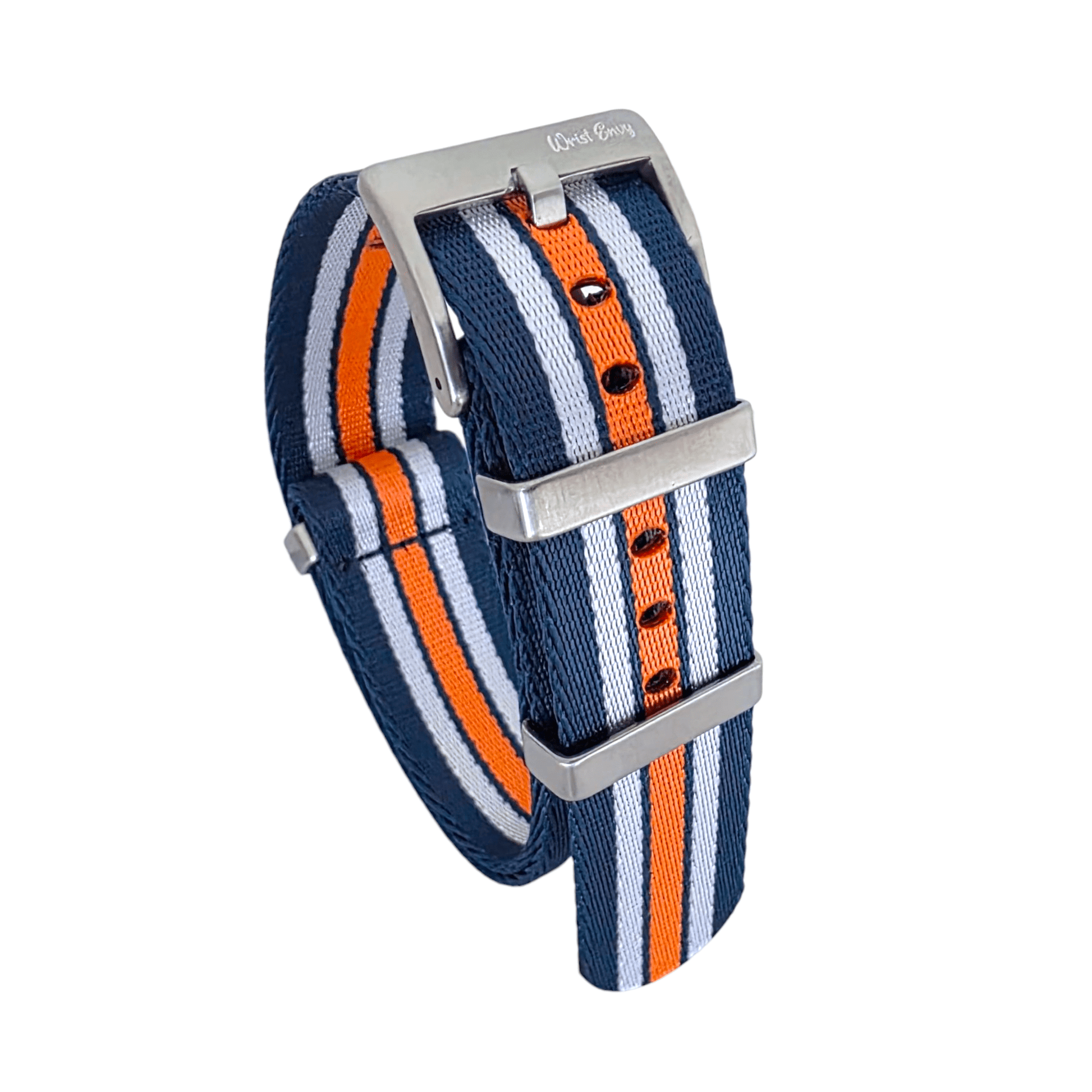 High Quality 1.8mm Thick Military Watch Strap 18mm 20mm 22mm Blue White Orange - Wrist Envy