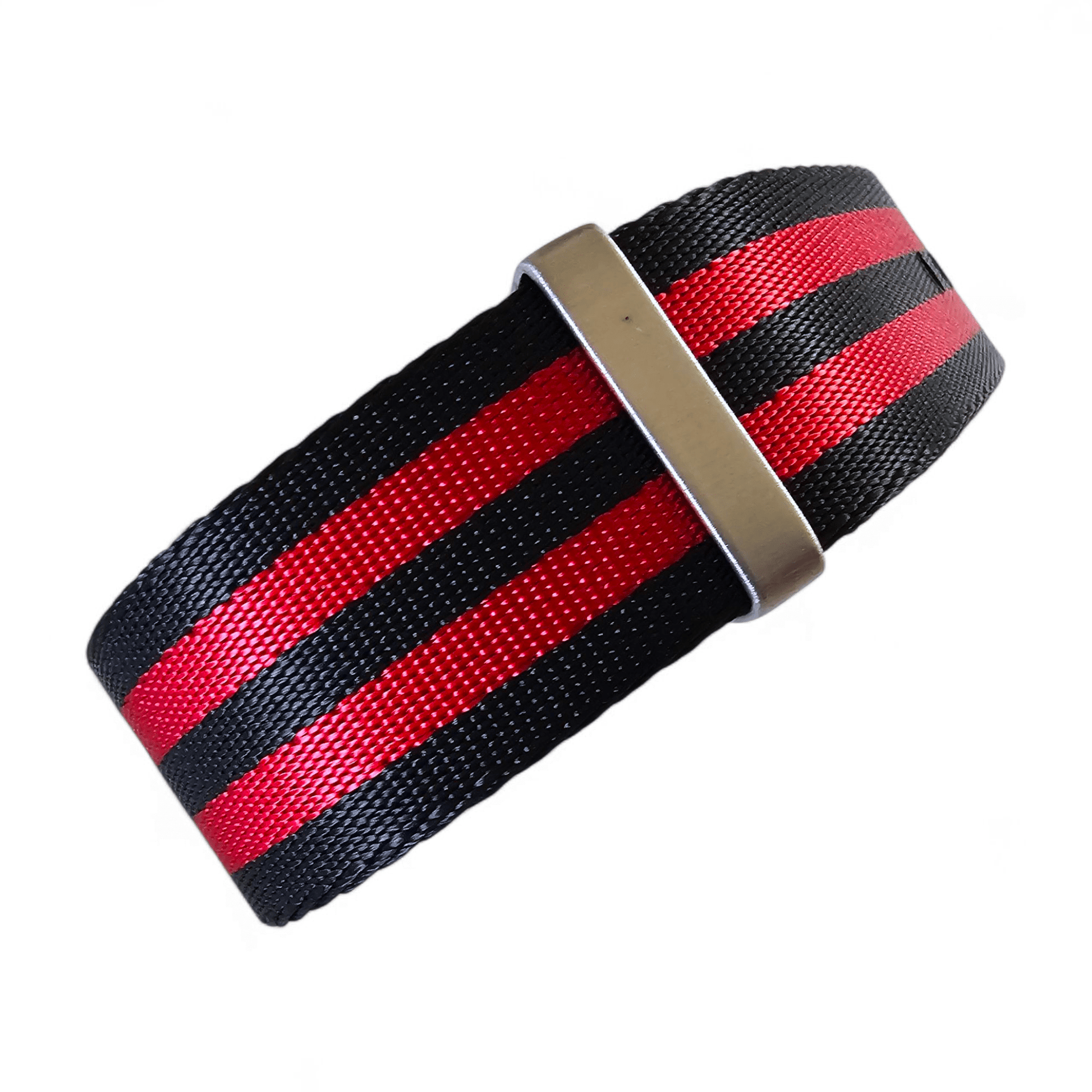 High Quality 1.8mm Thick Military Watch Strap 20mm 22mm Black Red Stripes - Wrist Envy