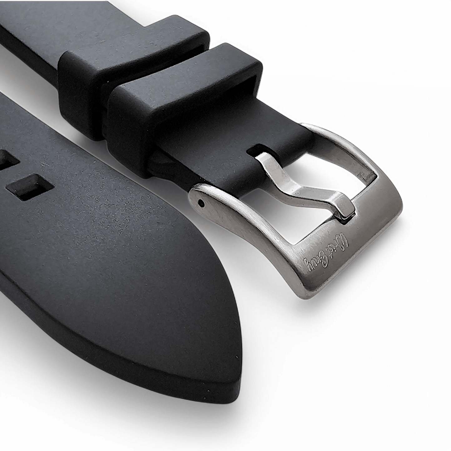High Quality FKM Rubber Thick Smooth Watch Strap 20mm 21mm 22mm 24mm Black - Wrist Envy