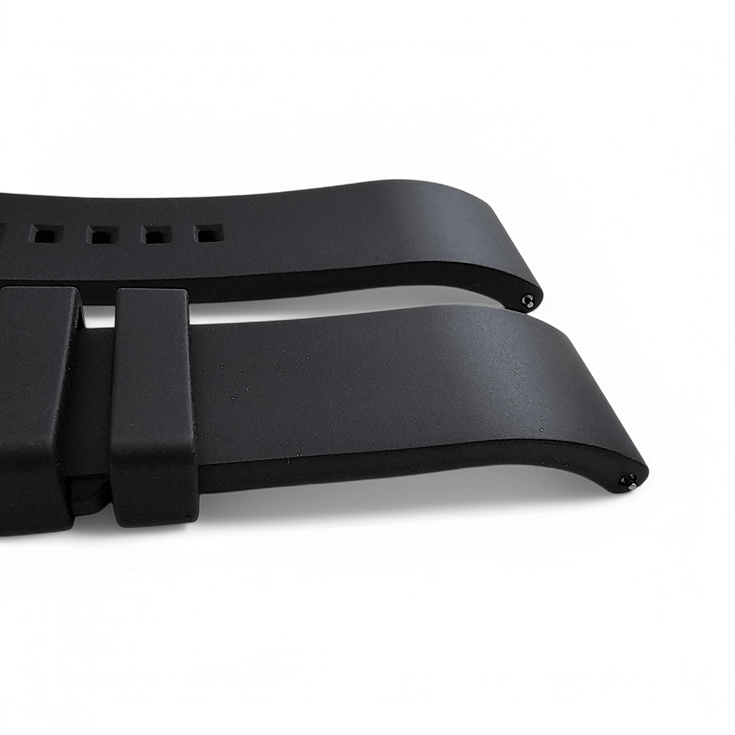 High Quality FKM Rubber Thick Smooth Watch Strap 20mm 21mm 22mm 24mm Black - Wrist Envy