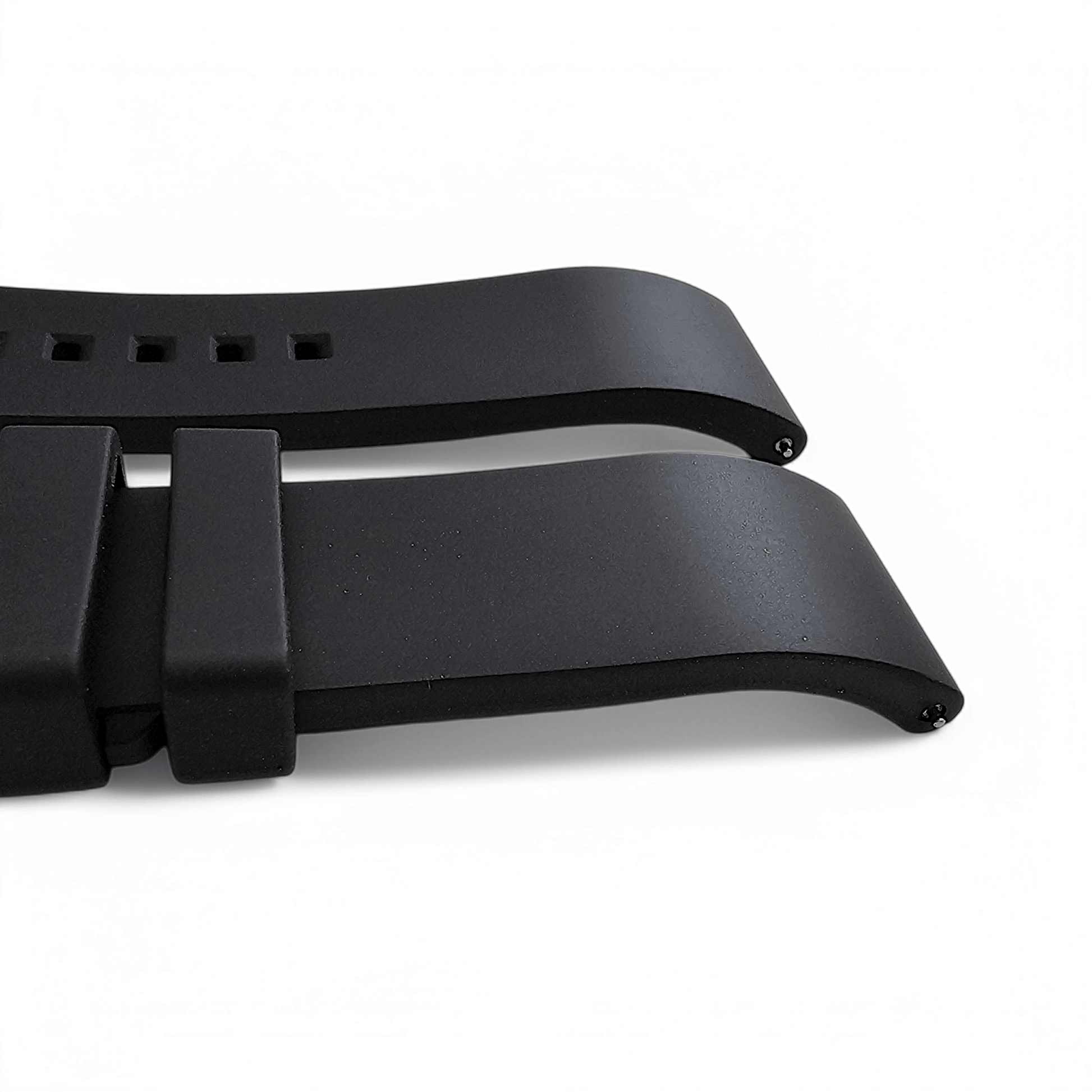 High Quality FKM Rubber Thick Smooth Watch Strap 20mm 21mm 22mm 24mm Black - Wrist Envy