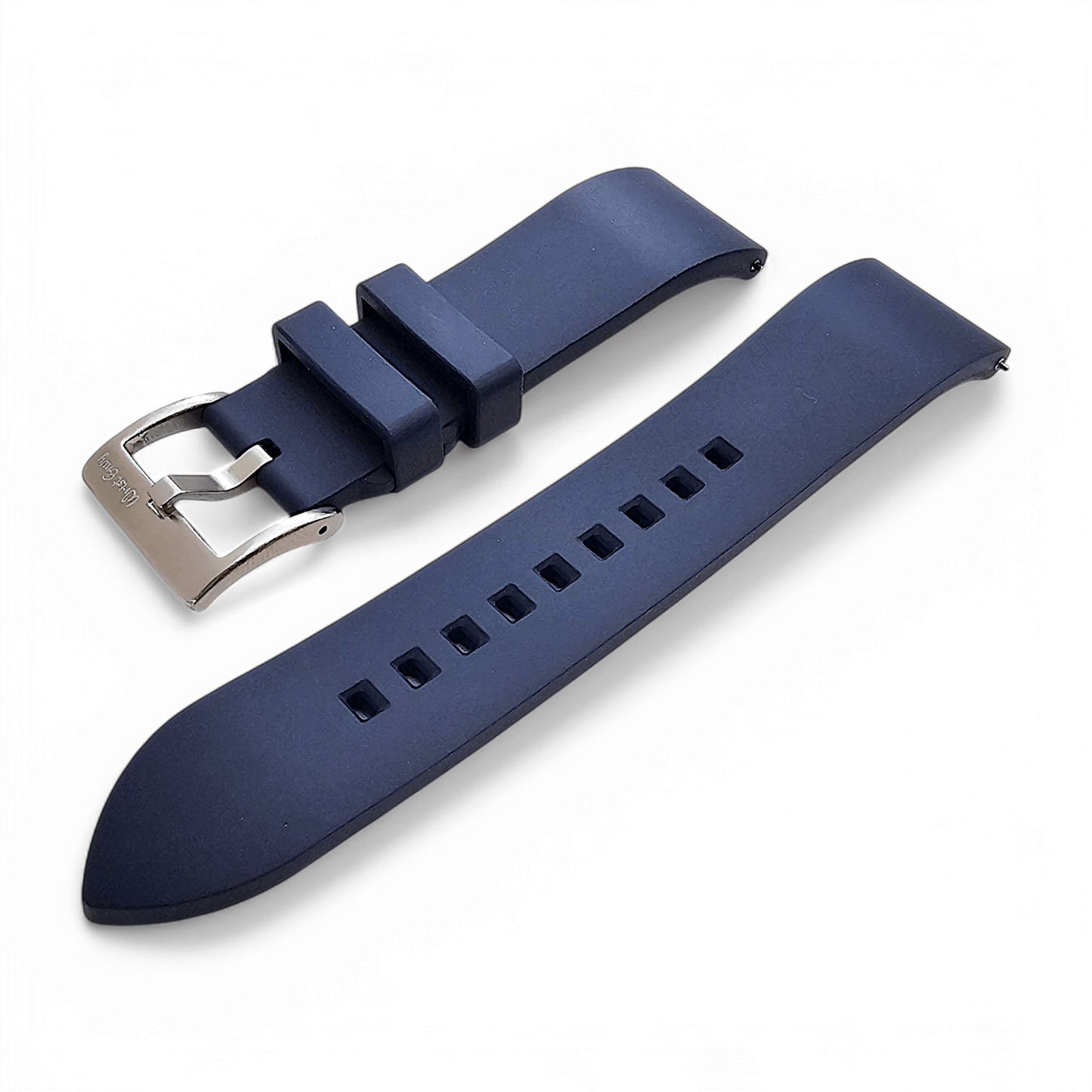 High Quality FKM Rubber Thick Smooth Watch Strap 20mm 21mm 22mm 24mm Blue - Wrist Envy