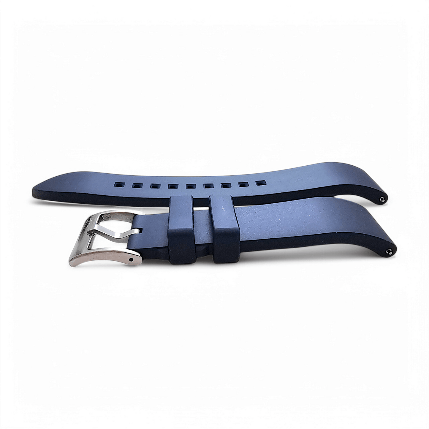 High Quality FKM Rubber Thick Smooth Watch Strap 20mm 21mm 22mm 24mm Blue - Wrist Envy