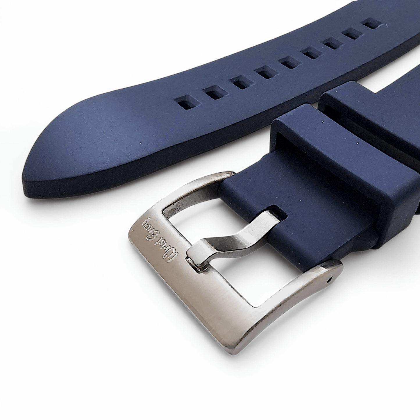 High Quality FKM Rubber Thick Smooth Watch Strap 20mm 21mm 22mm 24mm Blue - Wrist Envy
