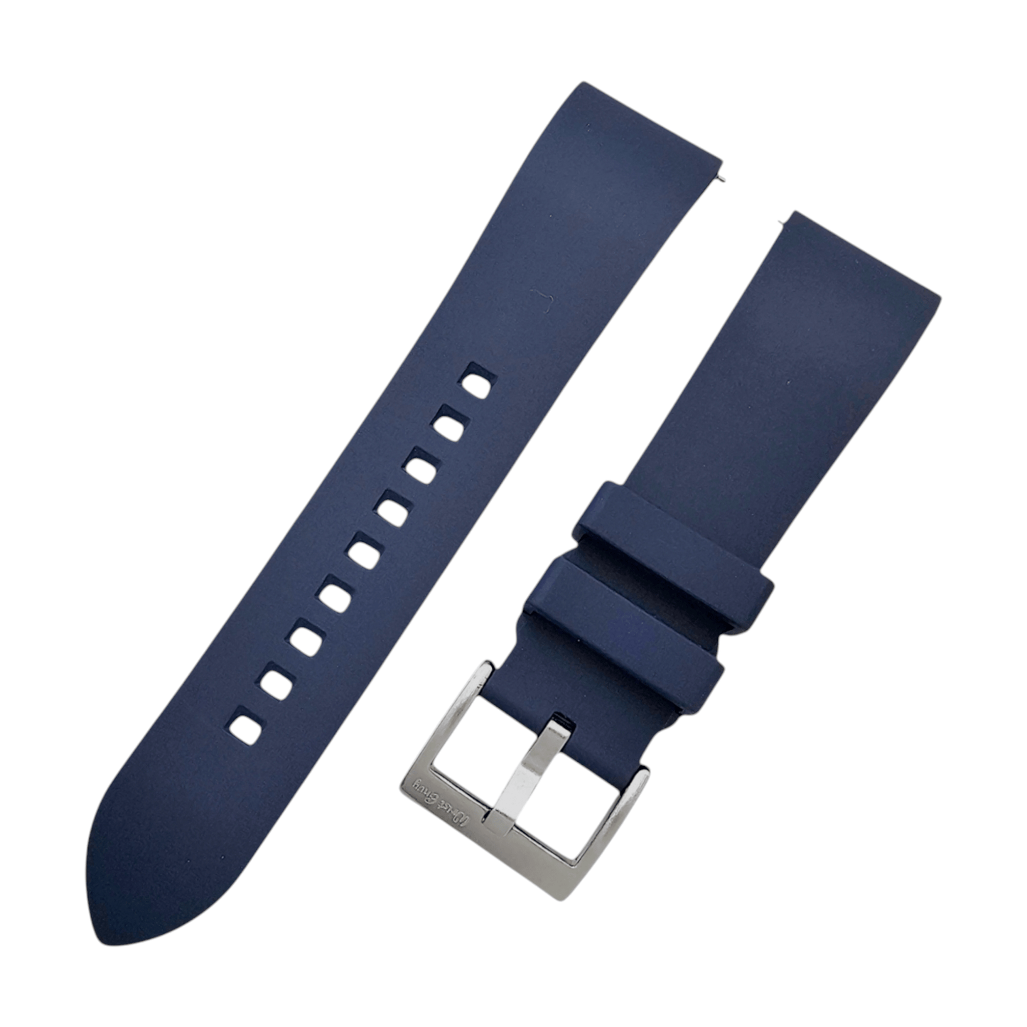 High Quality FKM Rubber Thick Smooth Watch Strap 20mm 21mm 22mm 24mm Blue - Wrist Envy