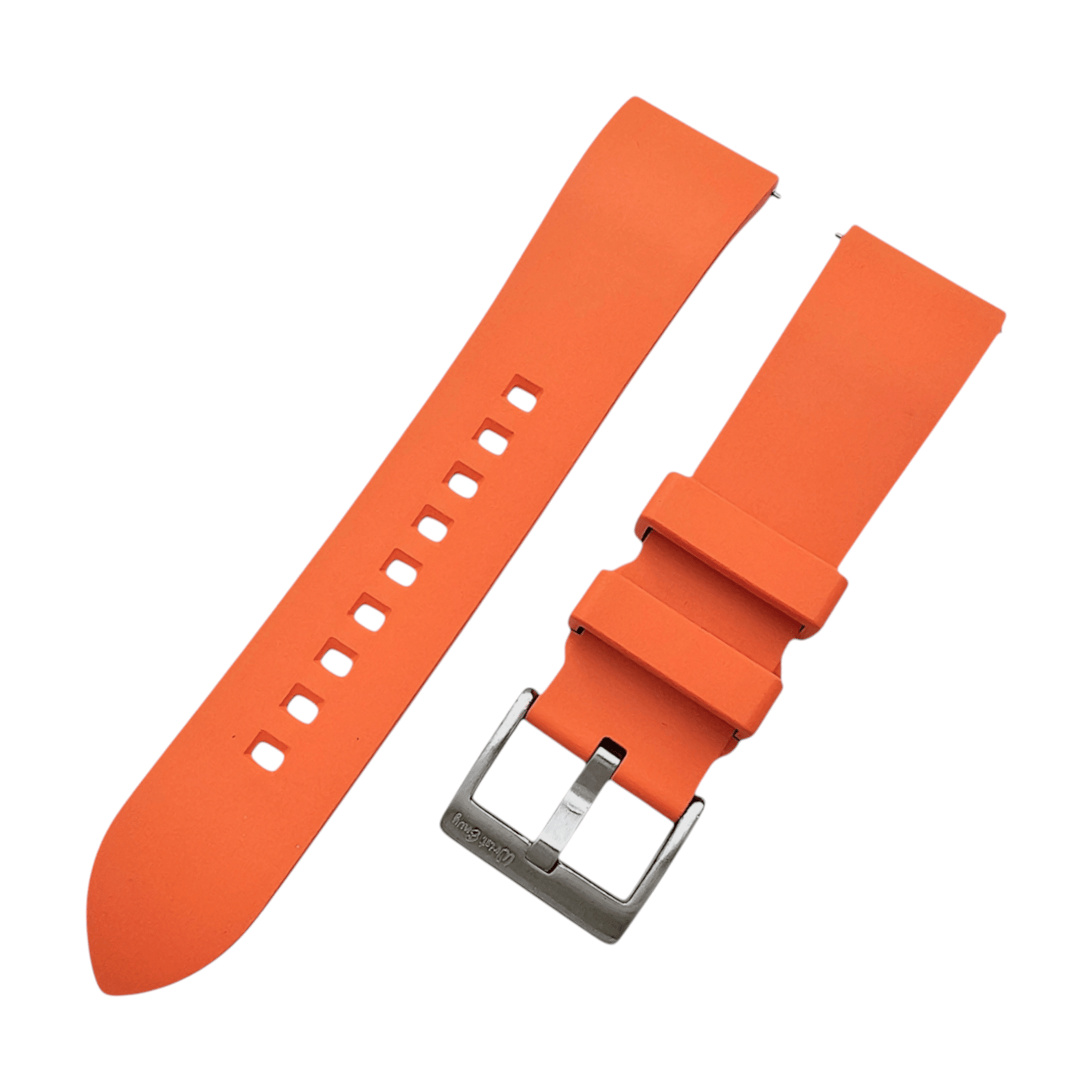 High Quality FKM Rubber Thick Smooth Watch Strap 20mm 22mm 24mm Orange - Wrist Envy