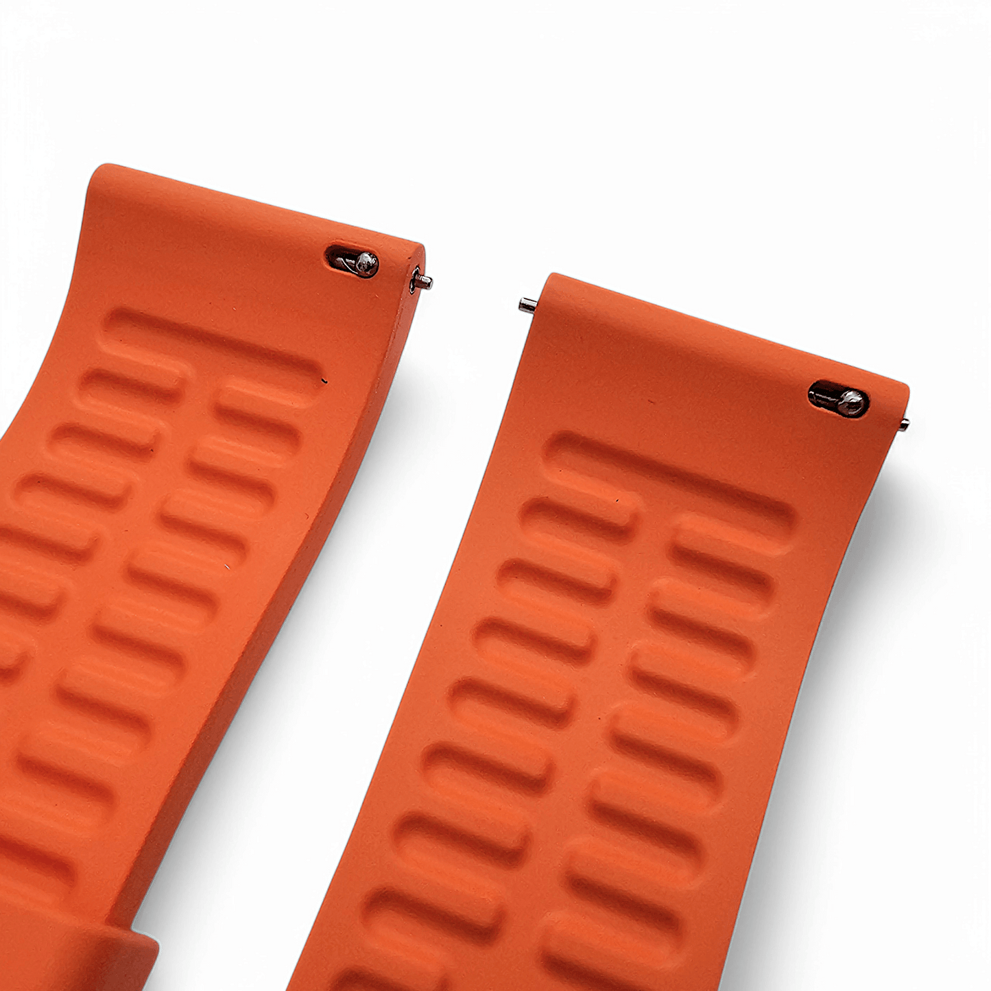 High Quality FKM Rubber Thick Smooth Watch Strap 20mm 22mm 24mm Orange - Wrist Envy