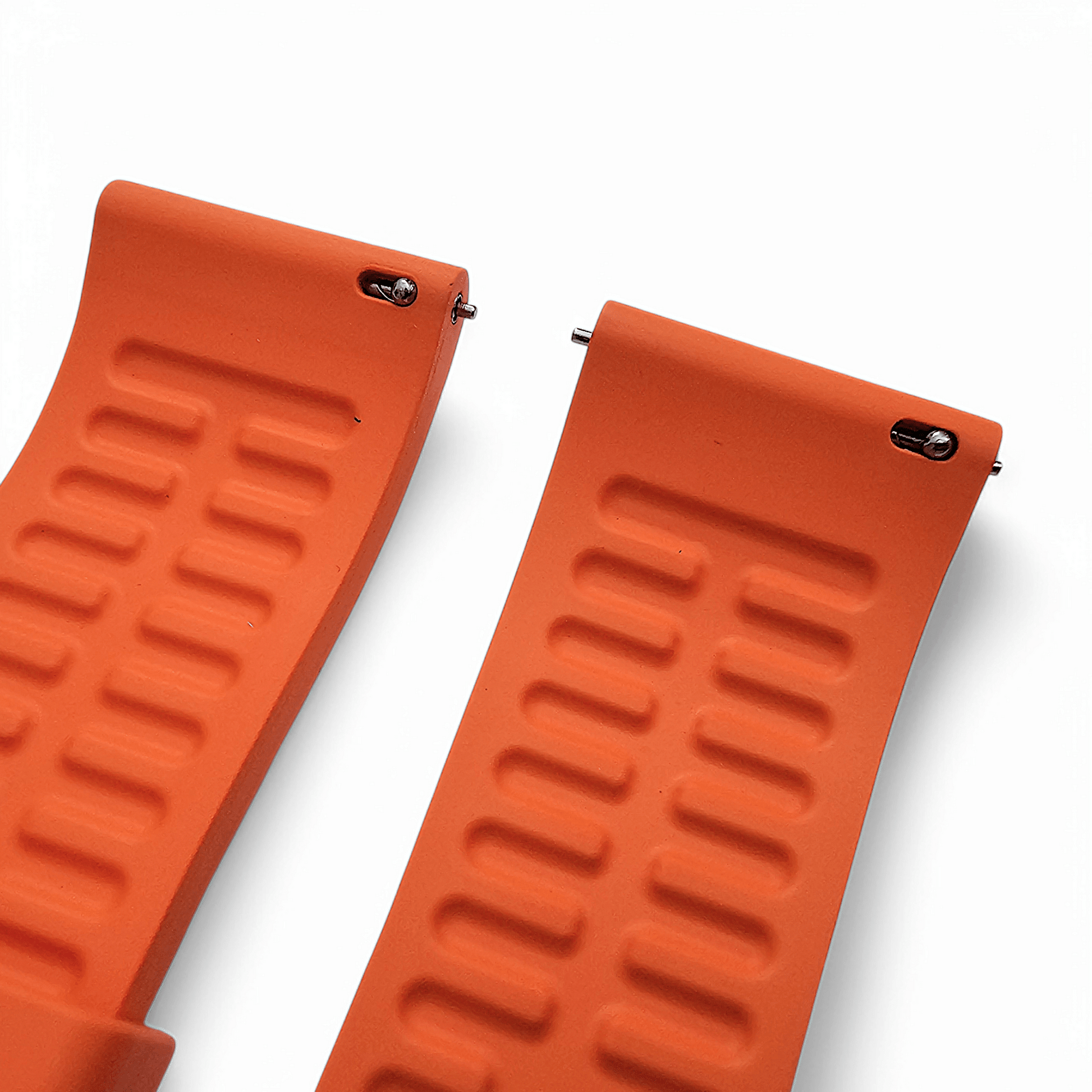 High Quality FKM Rubber Thick Smooth Watch Strap 20mm 22mm 24mm Orange - Wrist Envy