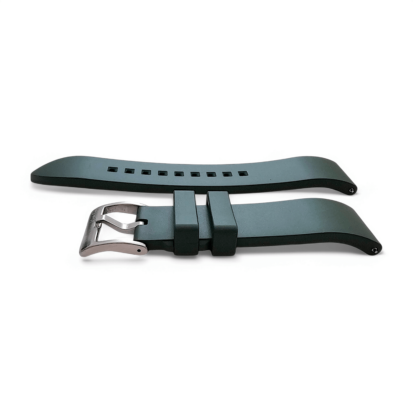 High Quality FKM Rubber Thick Smooth Watch Strap 20mm 22mm Green - Wrist Envy