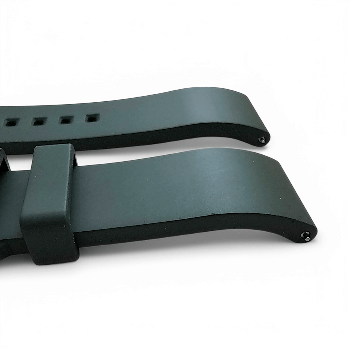 High Quality FKM Rubber Thick Smooth Watch Strap 20mm 22mm Green - Wrist Envy
