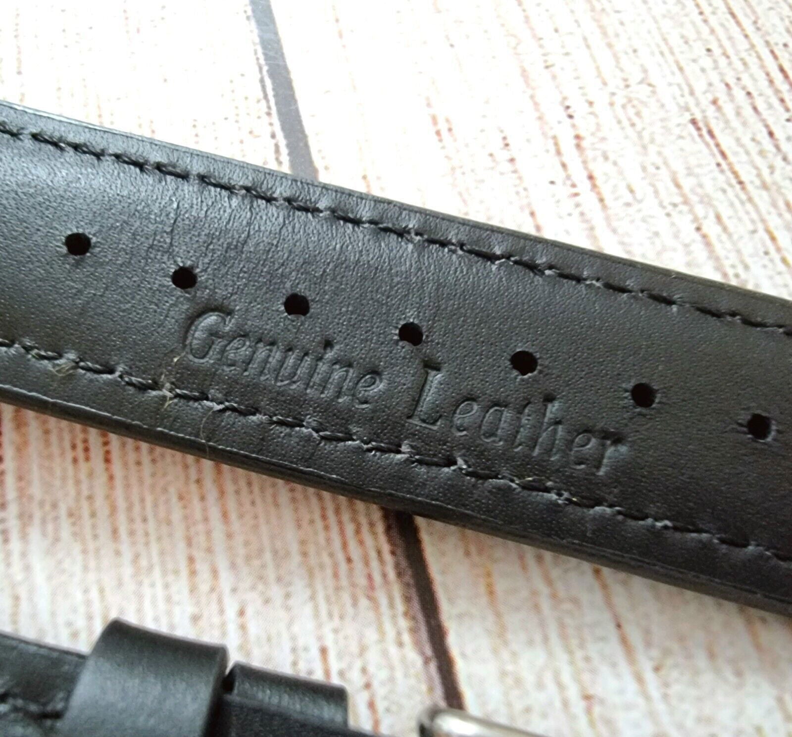 Hole Punched Premium Leather Watch Strap Band 18mm 20mm 22mm 24mm Black Orange - Wrist Envy
