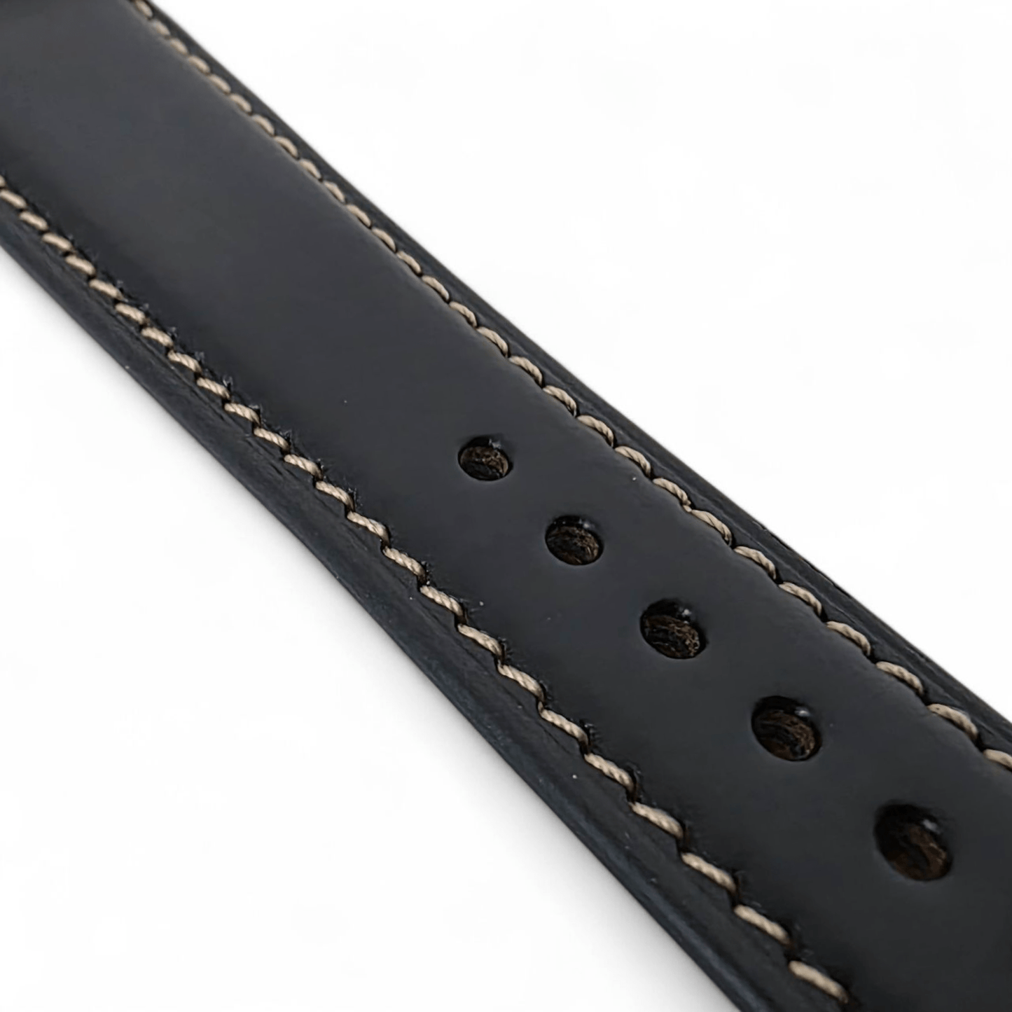 Horween Chromexcel Full Grain Leather Strap For Apple Watch Black - Wrist Envy