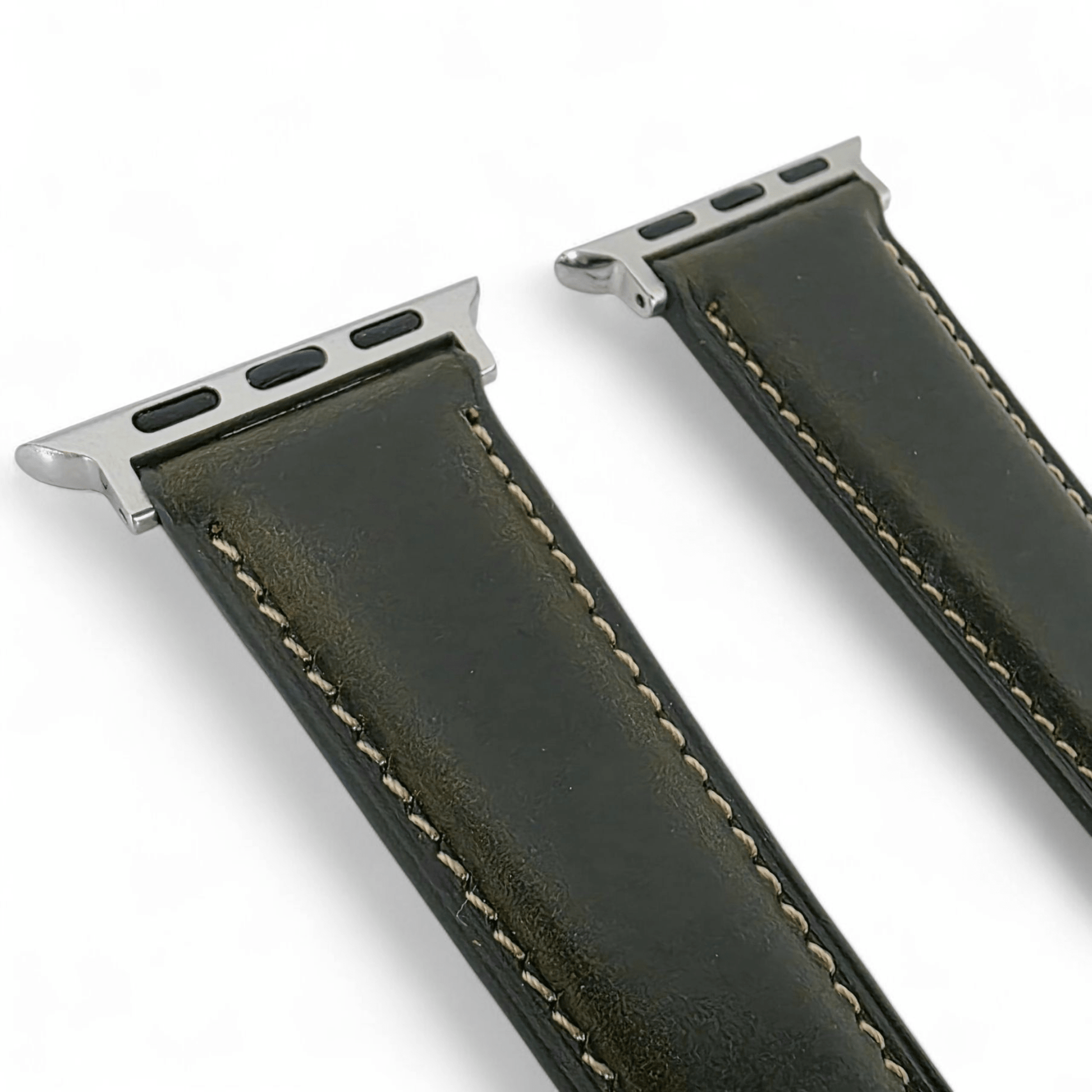 Horween Chromexcel Full Grain Leather Strap For Apple Watch Dark Green - Wrist Envy