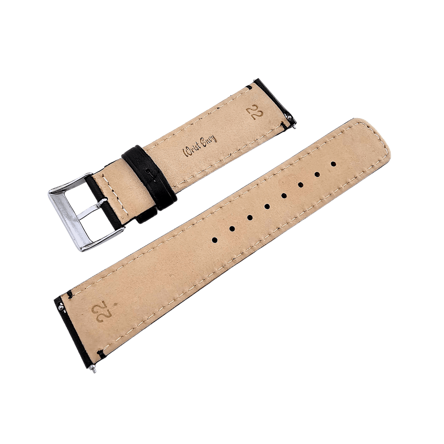 Horween Dublin Leather Watch Strap 20mm 22mm Black - Wrist Envy