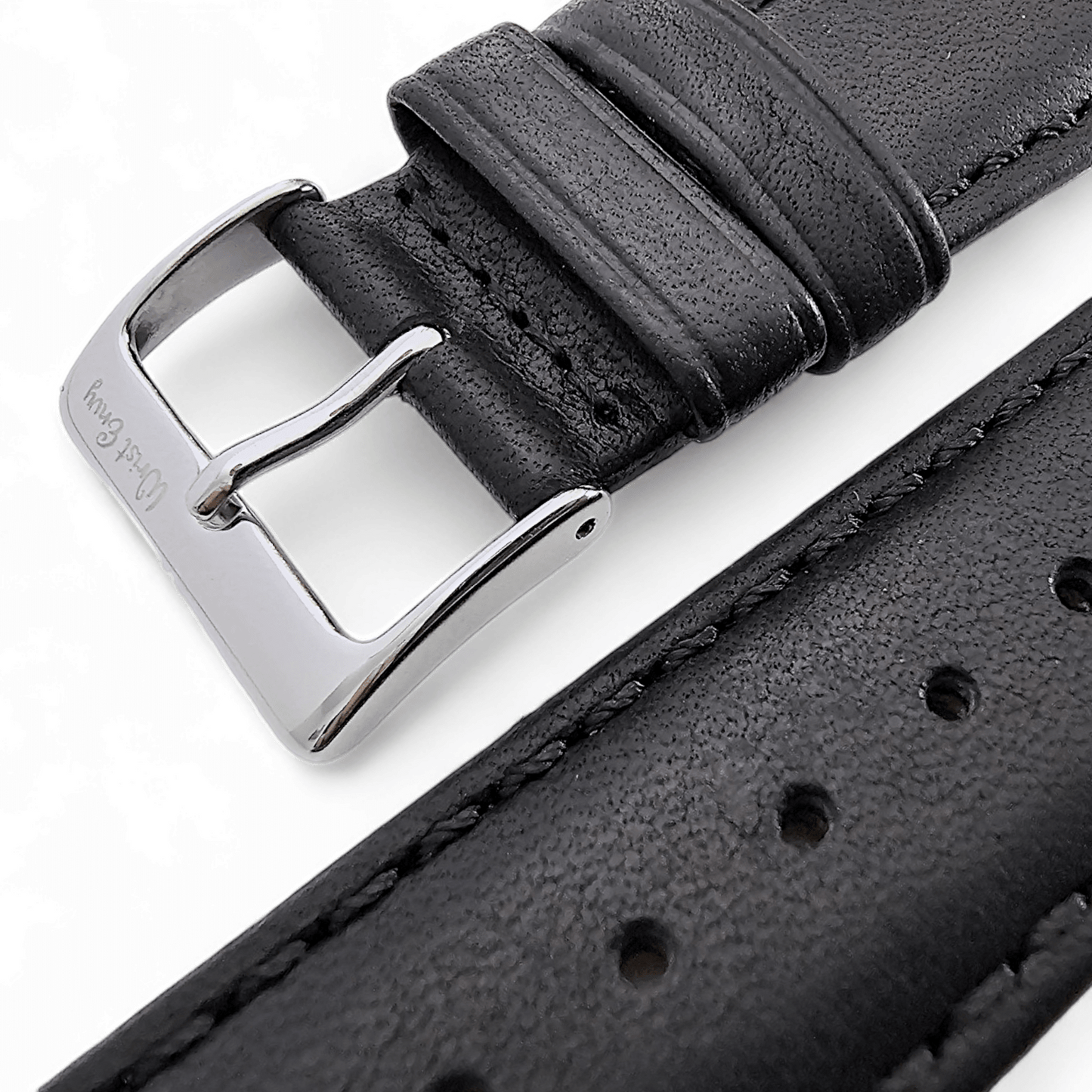 Horween Dublin Leather Watch Strap 20mm 22mm Black - Wrist Envy