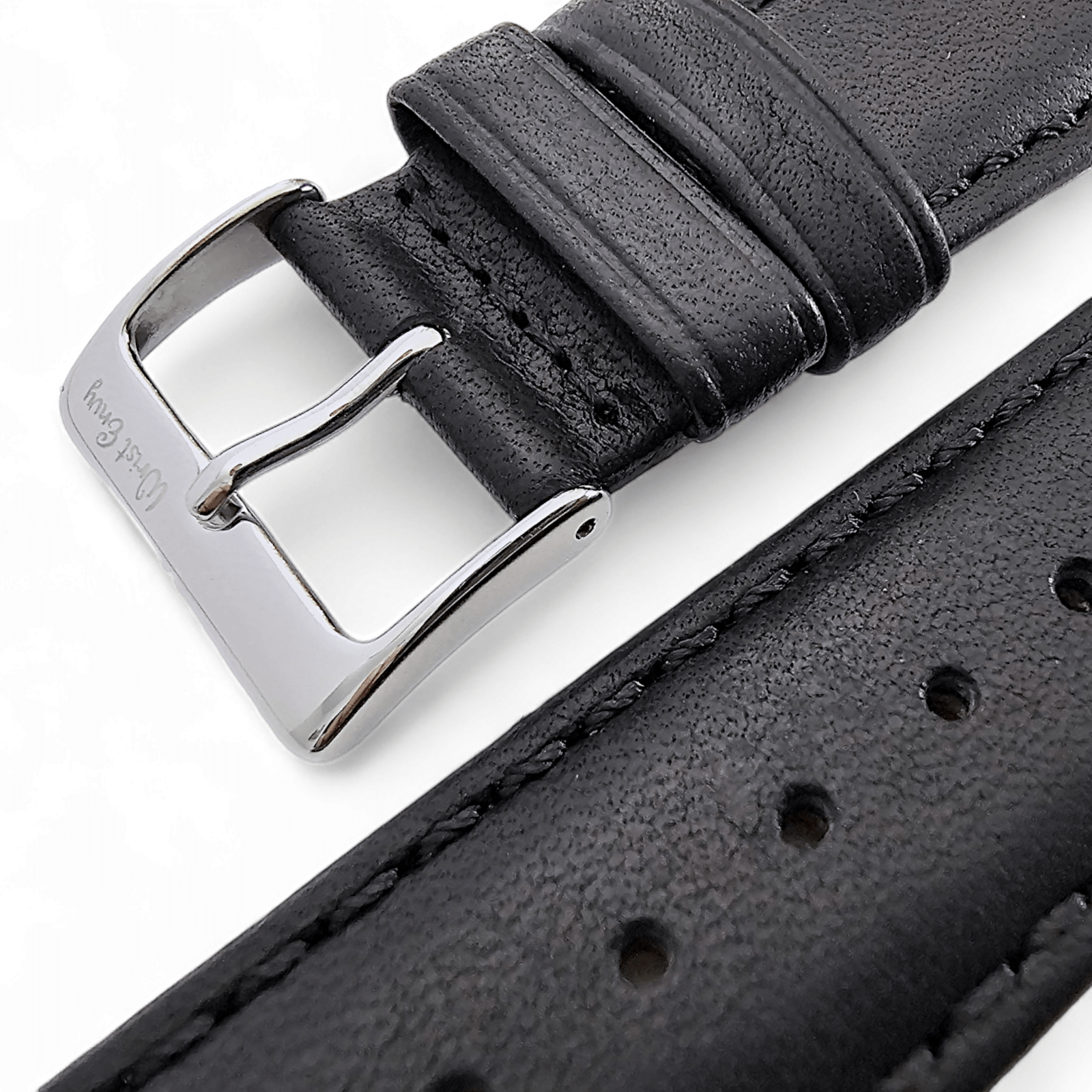 Horween Dublin Leather Watch Strap 20mm 22mm Black - Wrist Envy