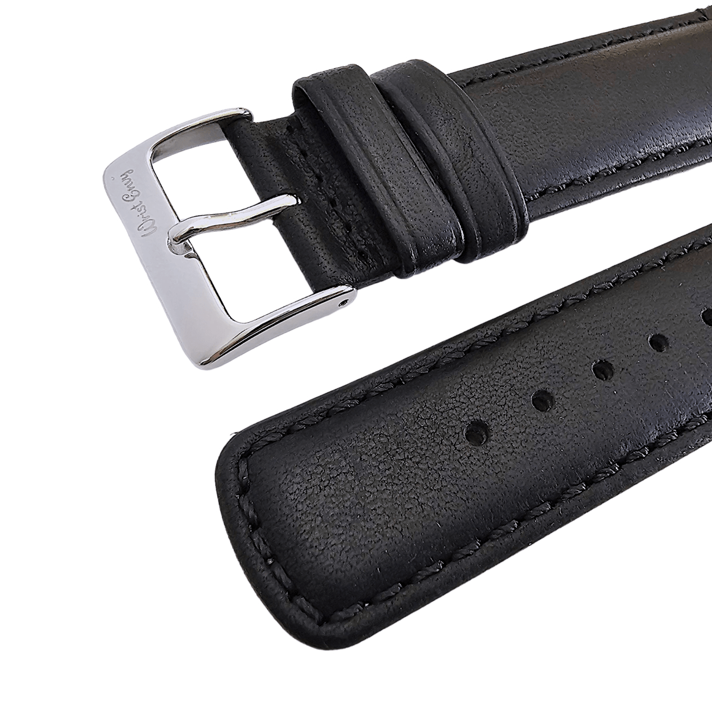 Horween Dublin Leather Watch Strap 20mm 22mm Black - Wrist Envy