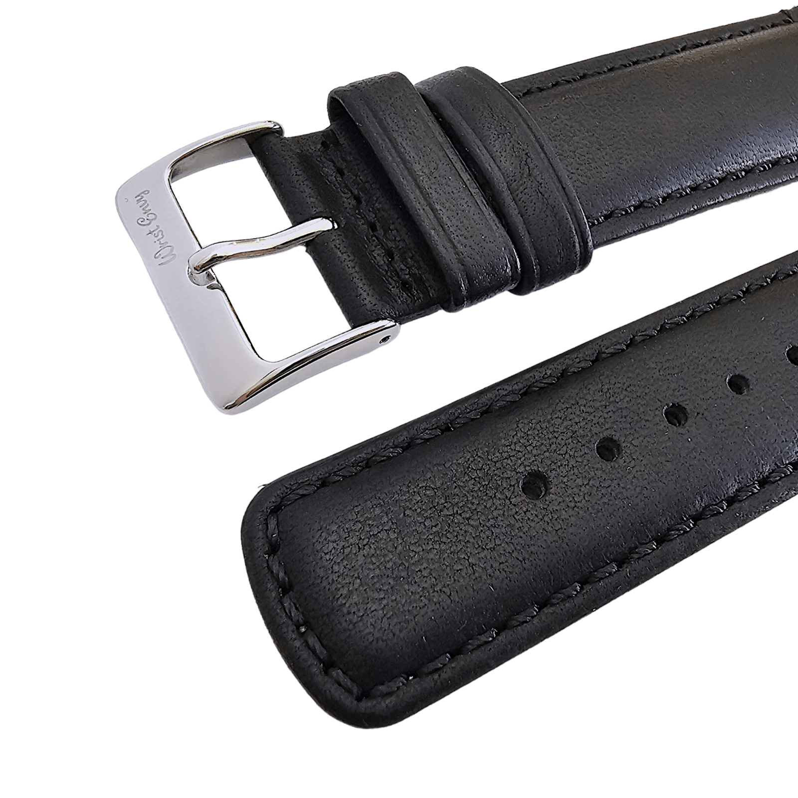 Horween Dublin Leather Watch Strap 20mm 22mm Black - Wrist Envy