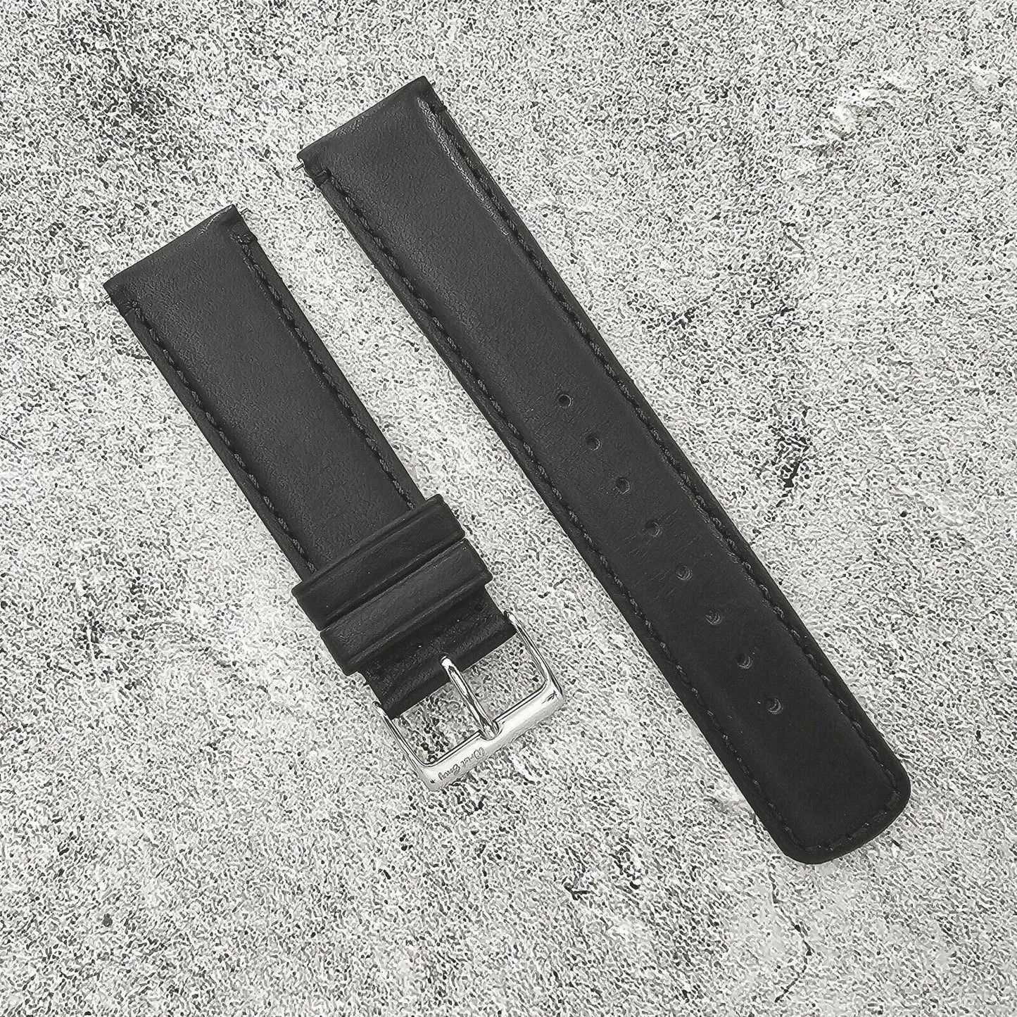 Horween Dublin Leather Watch Strap 20mm 22mm Black - Wrist Envy