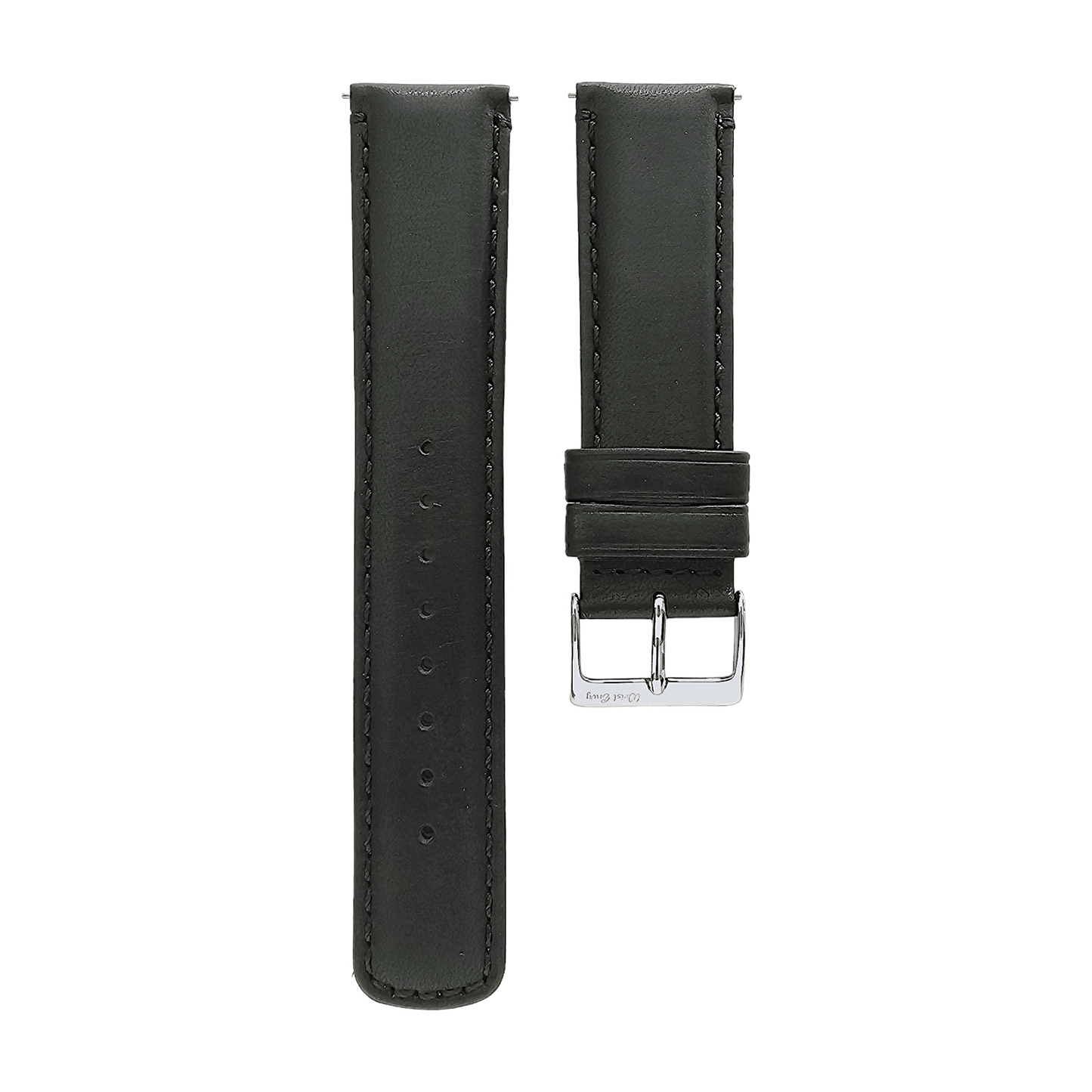Horween Dublin Leather Watch Strap 20mm 22mm Black - Wrist Envy
