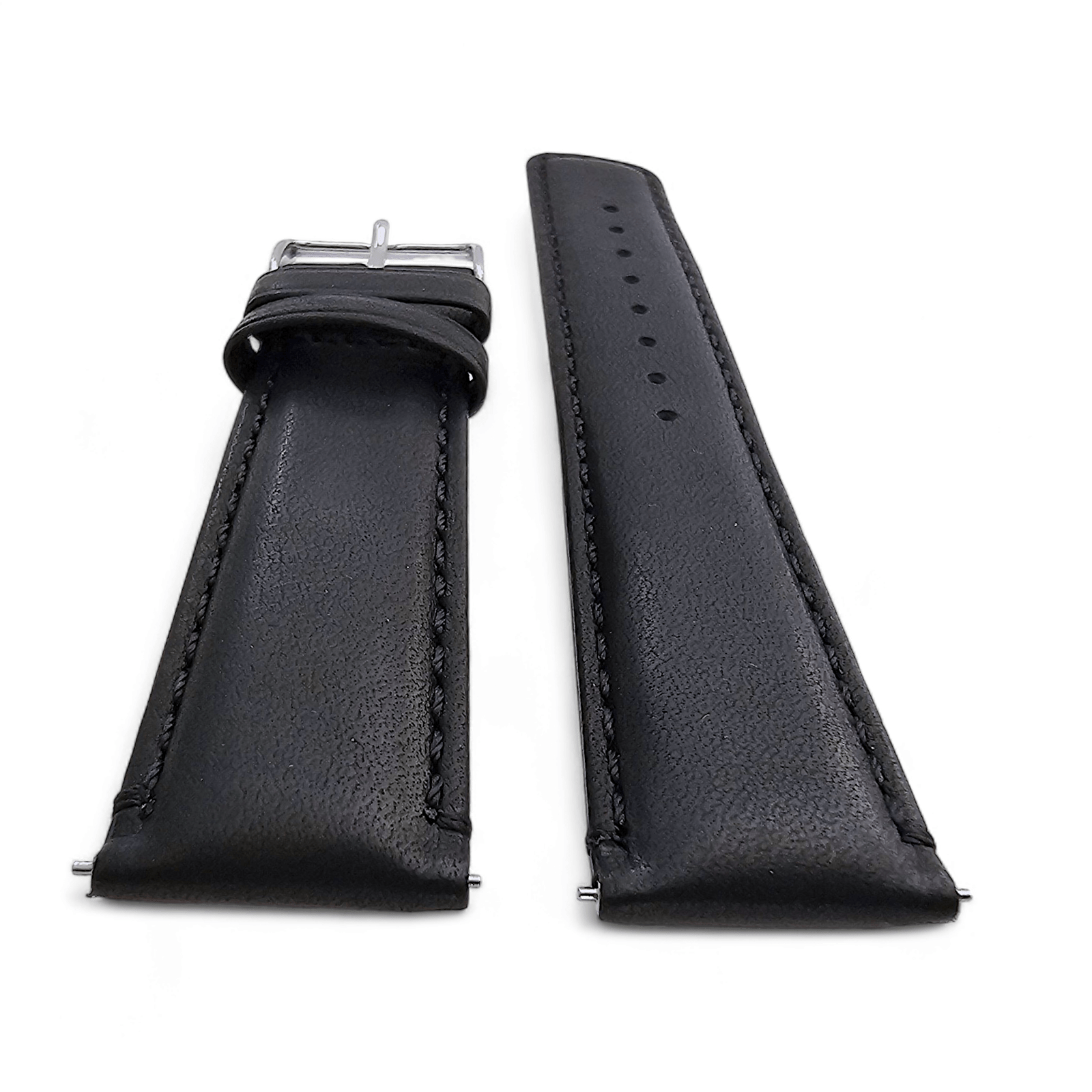 Horween Dublin Leather Watch Strap 20mm 22mm Black - Wrist Envy