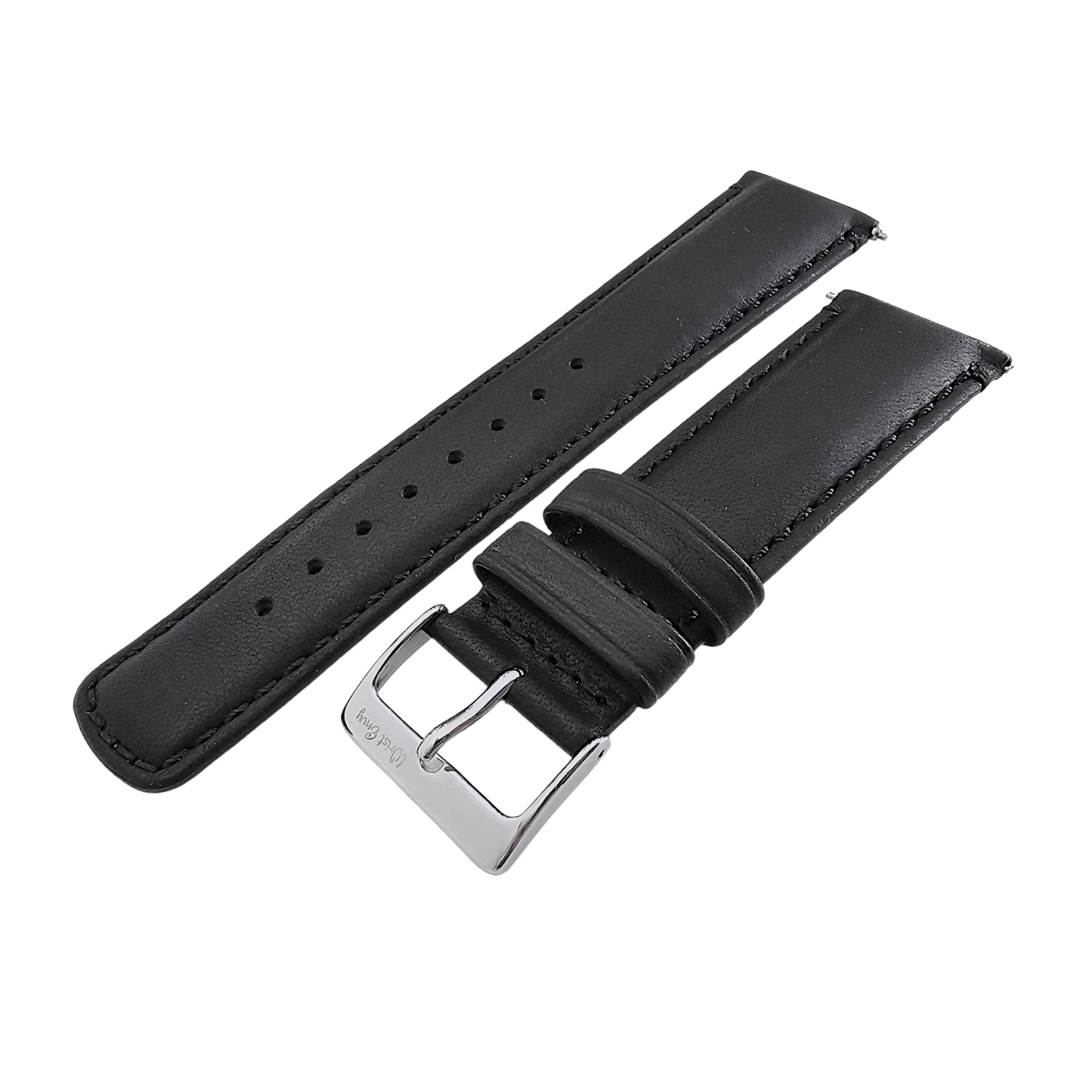 Horween Dublin Leather Watch Strap 20mm 22mm Black - Wrist Envy