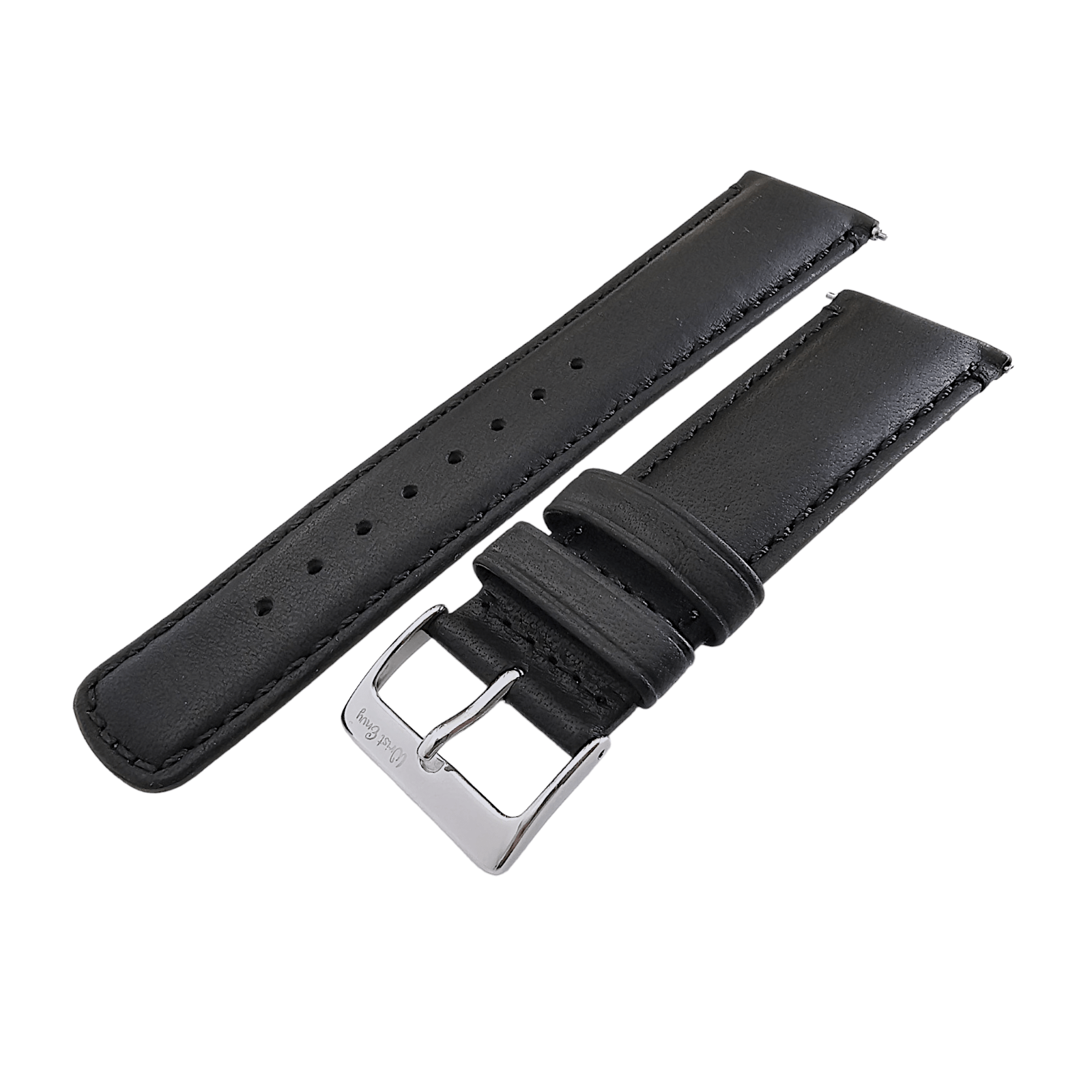 Horween Dublin Leather Watch Strap 20mm 22mm Black - Wrist Envy